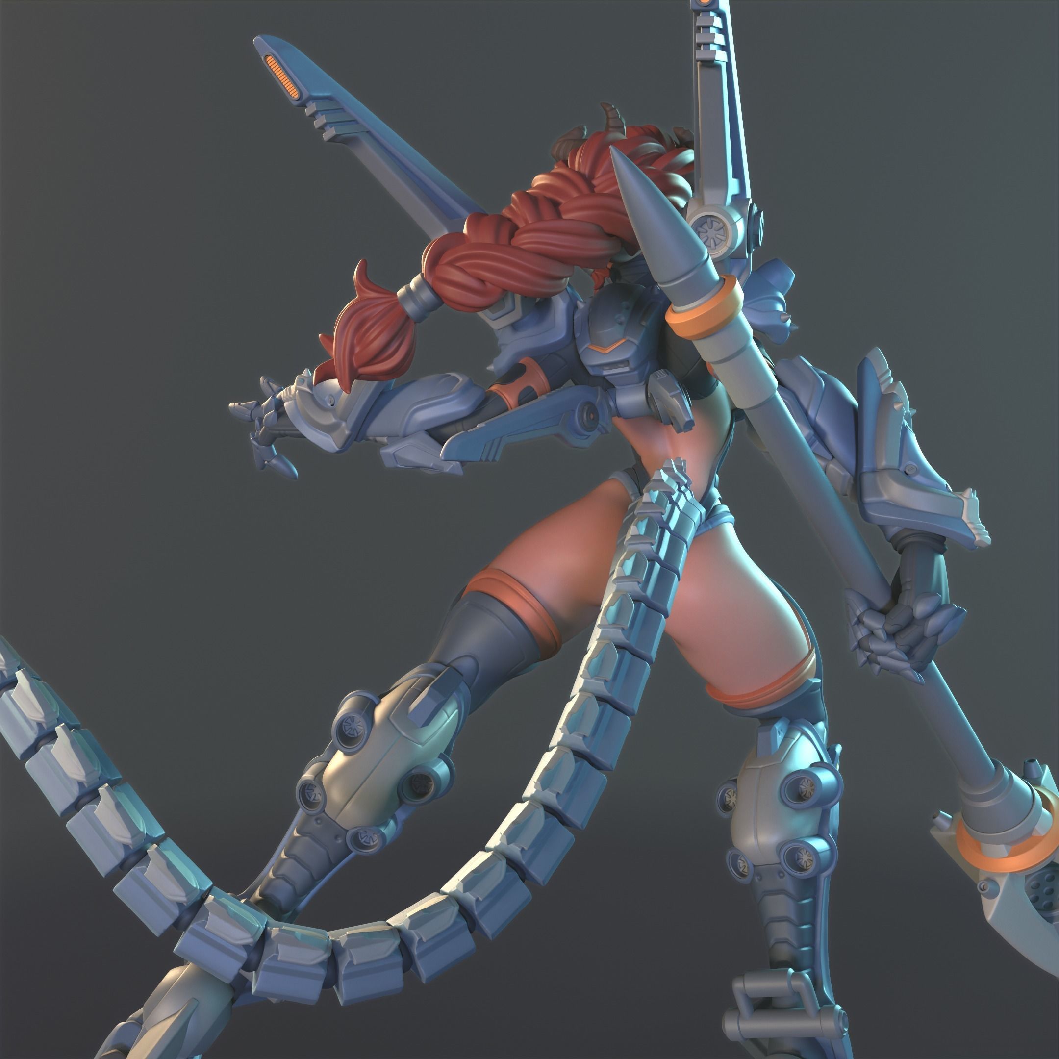 Anime Style Mecha Knight Odessa  Multi Versions SFW NSFW STL 3D print model_6