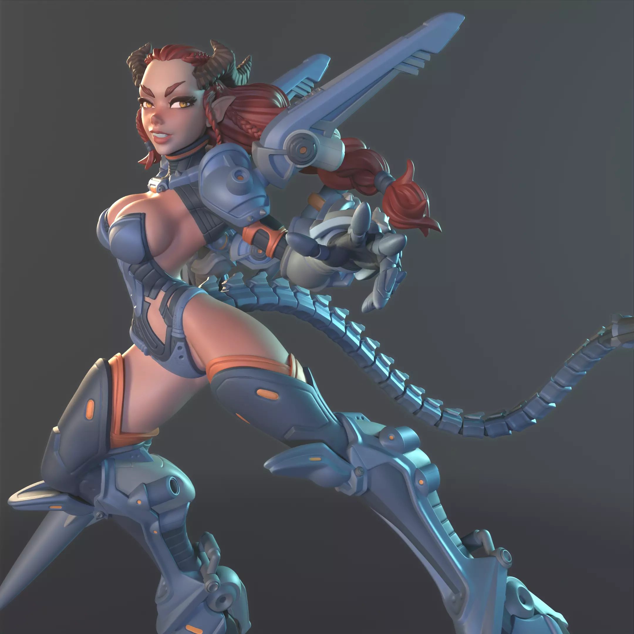 Anime Style Mecha Knight Odessa  Multi Versions SFW NSFW STL 3D print model_0