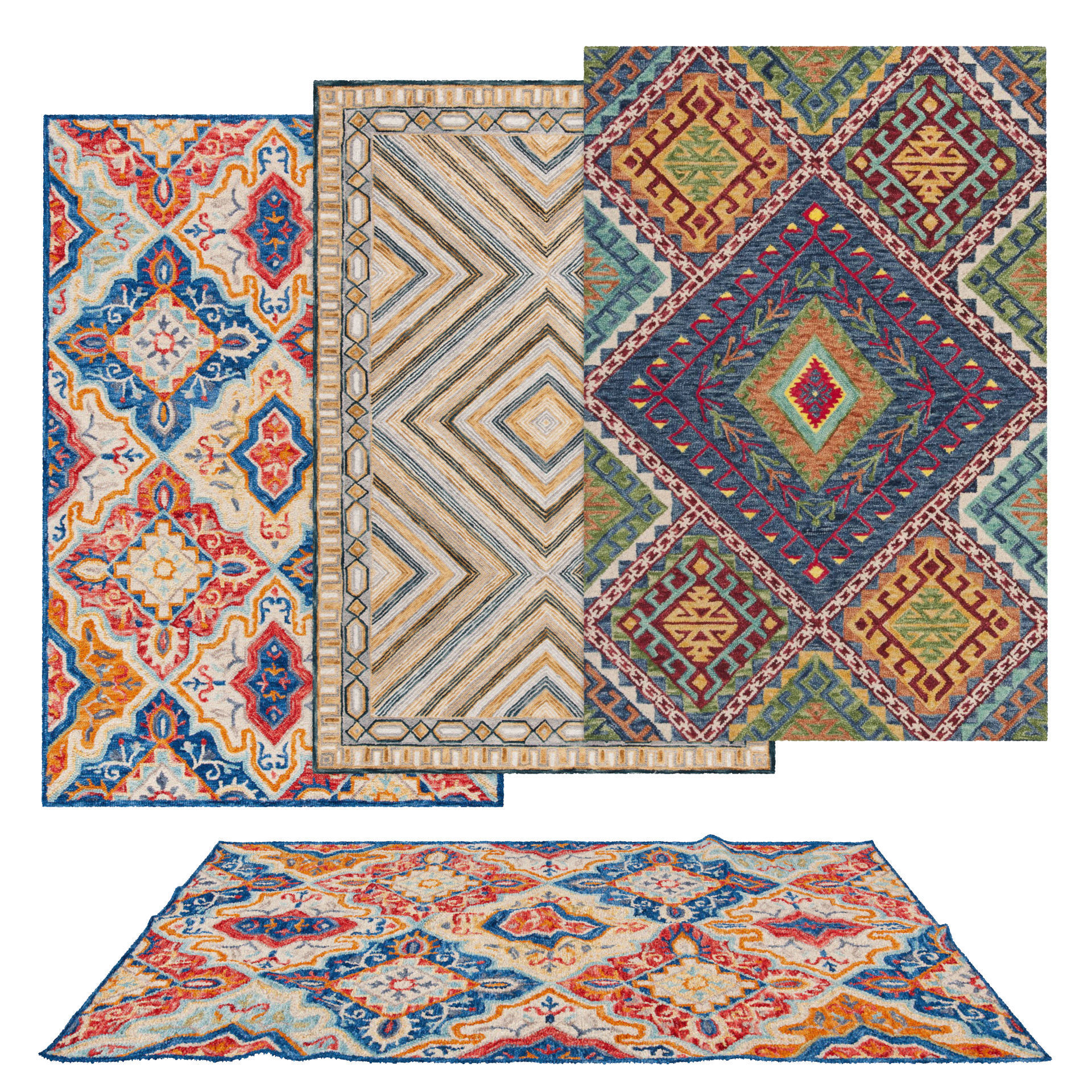 9 in 1 Rug Collection No 26 Low-poly 3D model_1