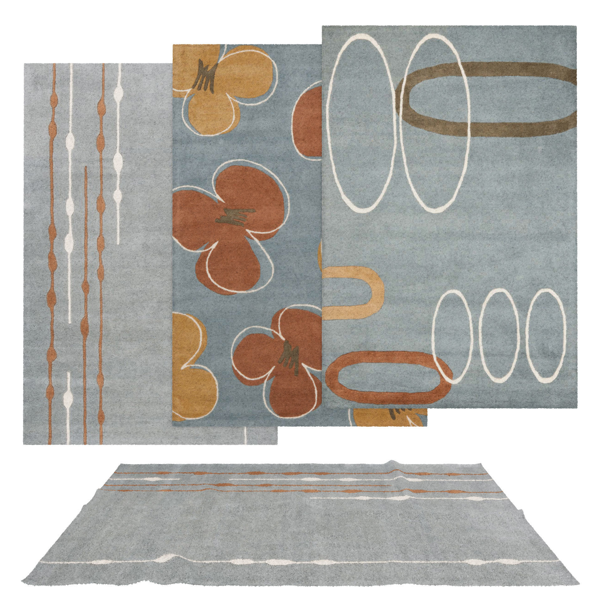 9 in 1 Rug Collection No 26 Low-poly 3D model_12