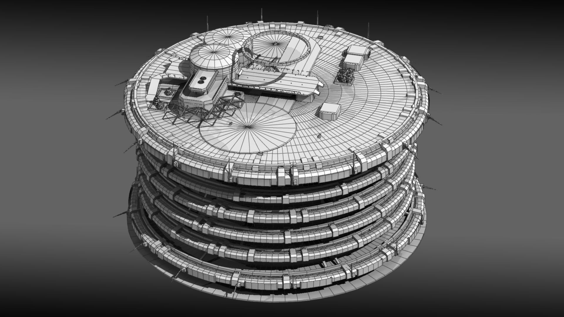 Dome District 2 Low-poly 3D model_3