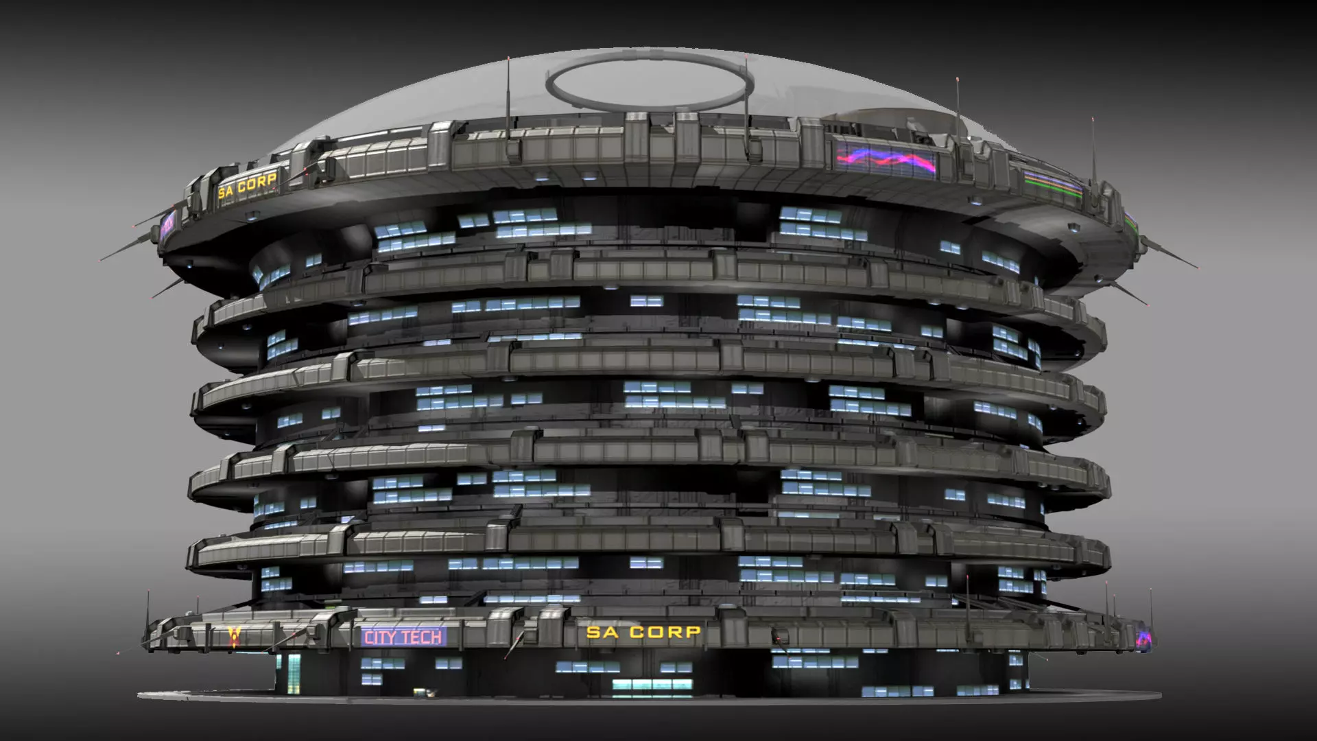 Dome District 2 Low-poly 3D model_0