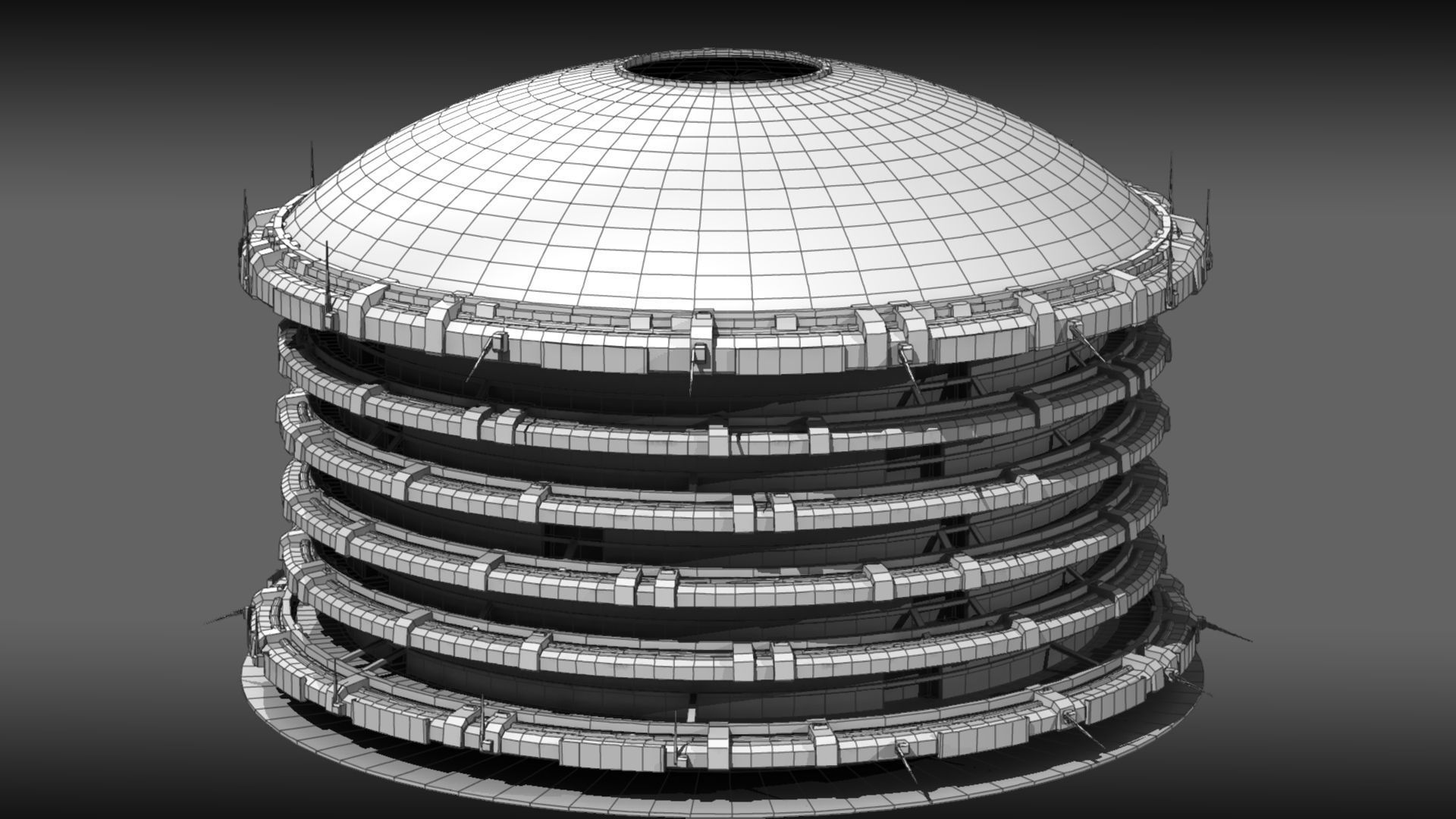 Dome District 2 Low-poly 3D model_2