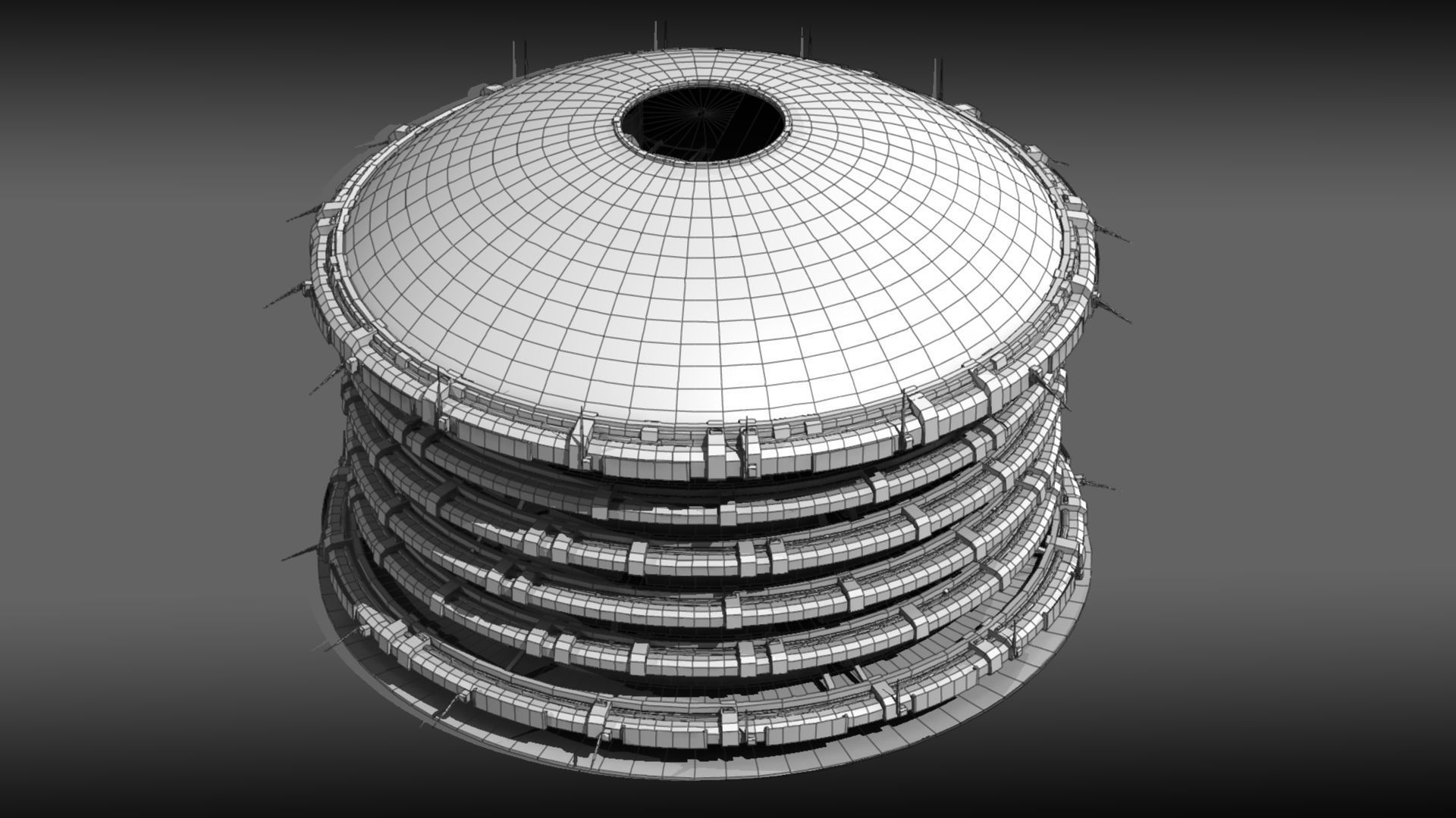 Dome District 2 Low-poly 3D model_4