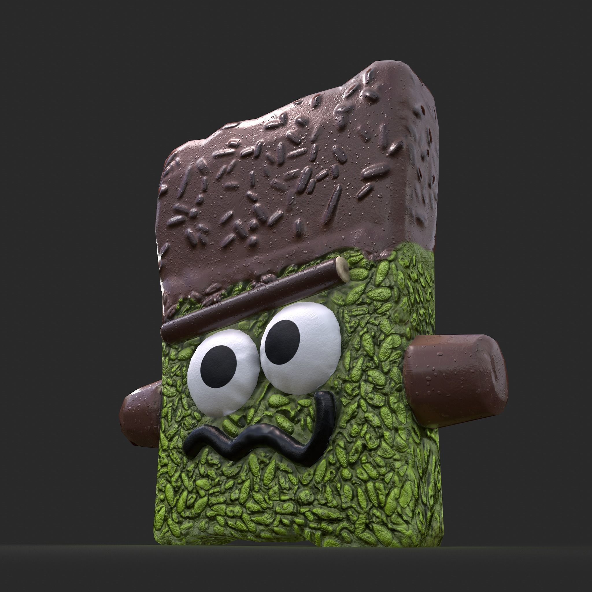 Frankenstein Rice crispy Treat Low-poly 3D model_21