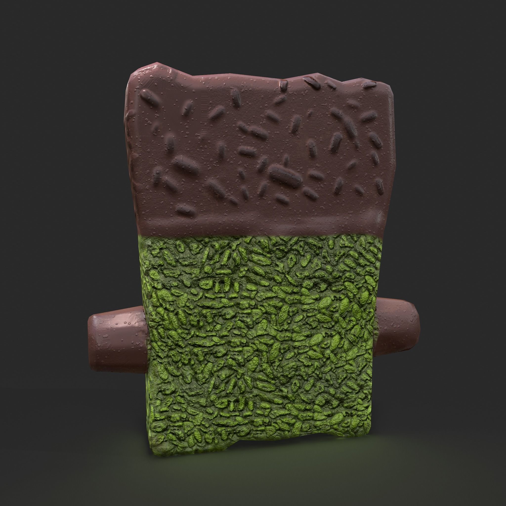 Frankenstein Rice crispy Treat Low-poly 3D model_6