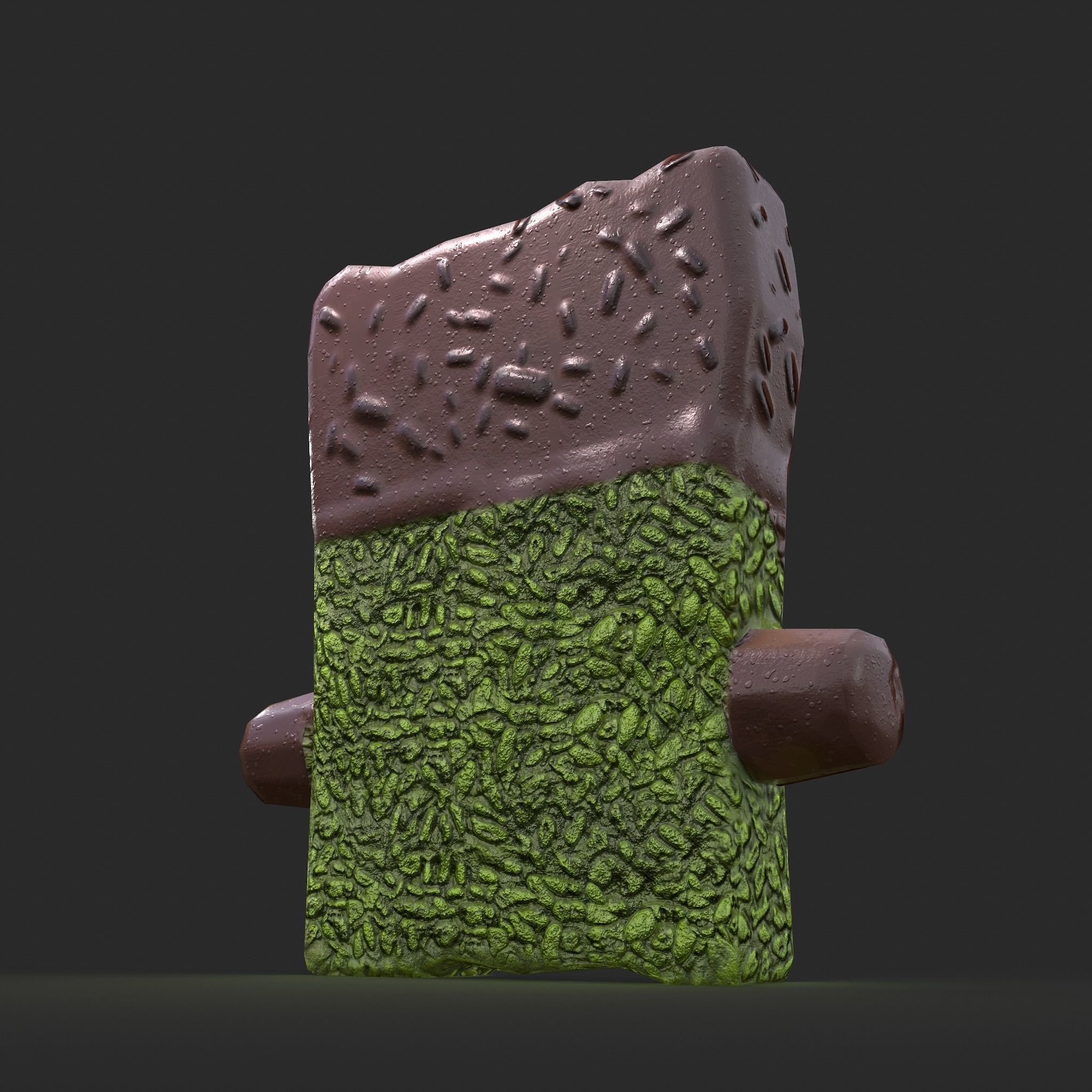 Frankenstein Rice crispy Treat Low-poly 3D model_23