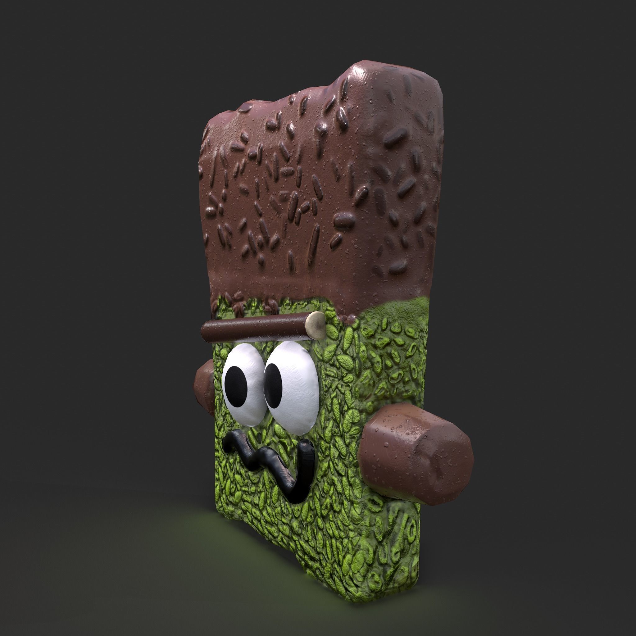 Frankenstein Rice crispy Treat Low-poly 3D model_9