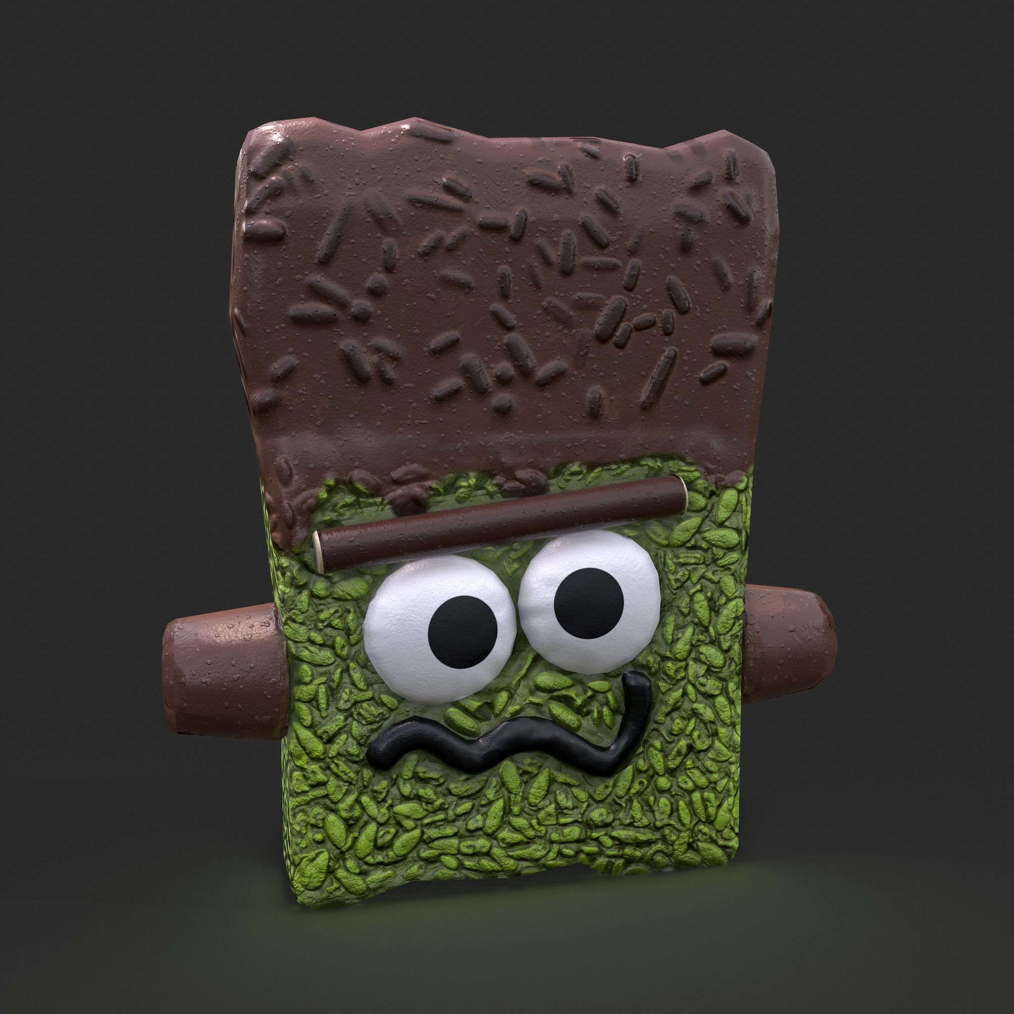 Frankenstein Rice crispy Treat Low-poly 3D model_48