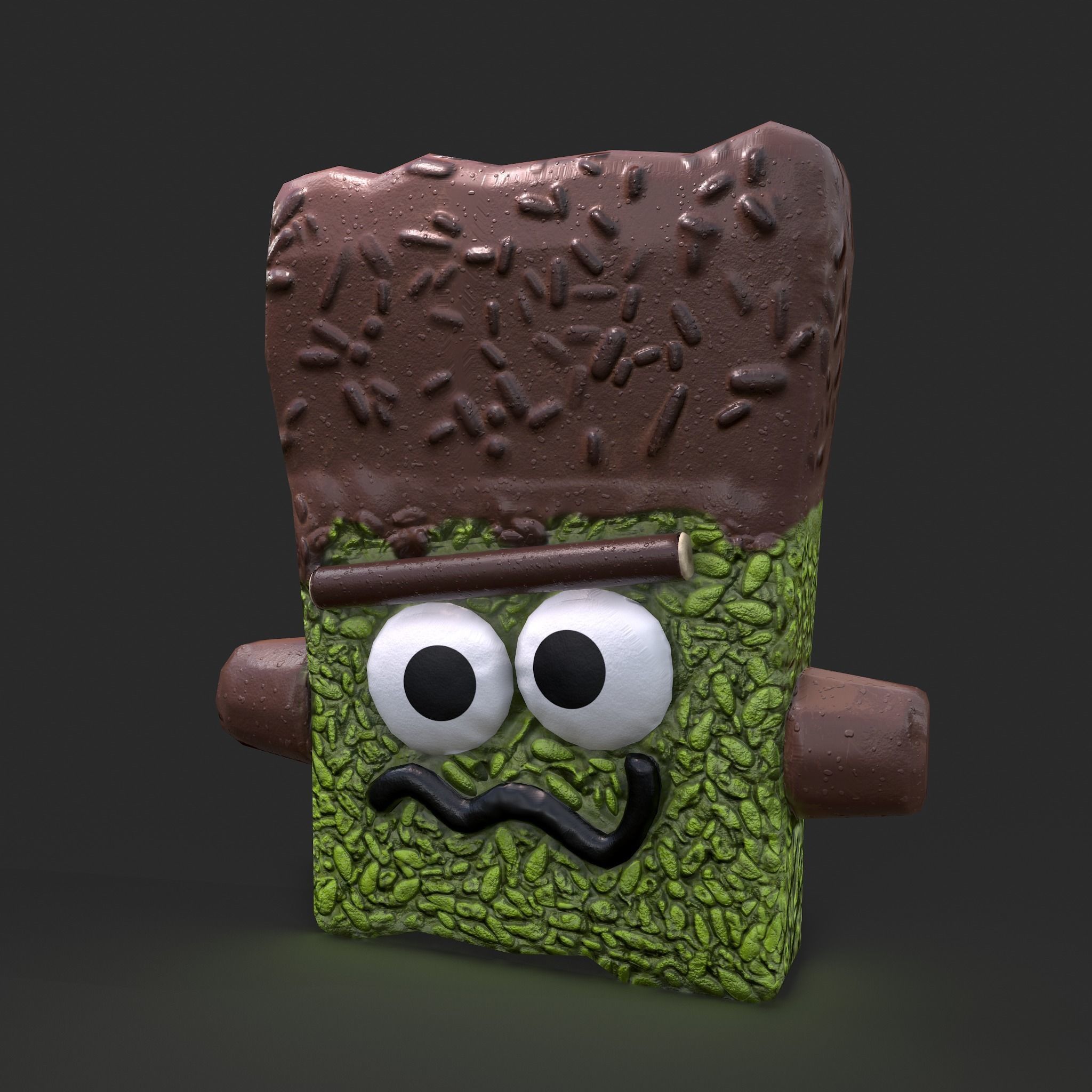 Frankenstein Rice crispy Treat Low-poly 3D model_47