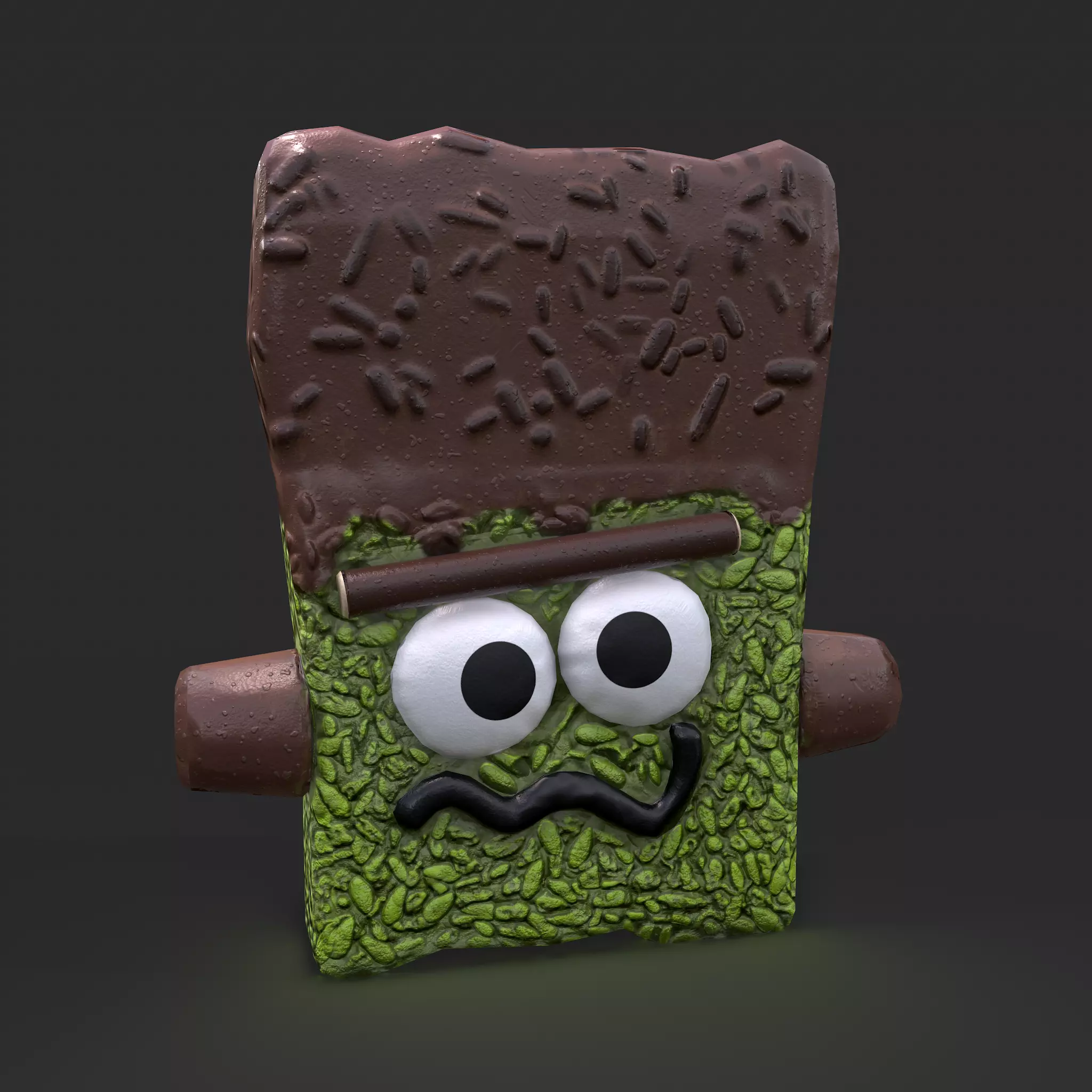 Frankenstein Rice crispy Treat Low-poly 3D model_0
