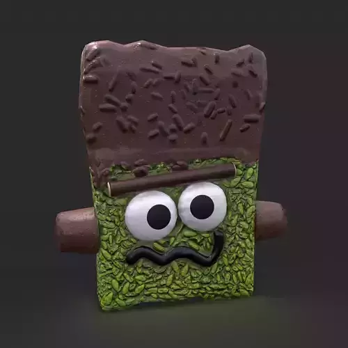 Frankenstein Rice crispy Treat Low-poly 3D model