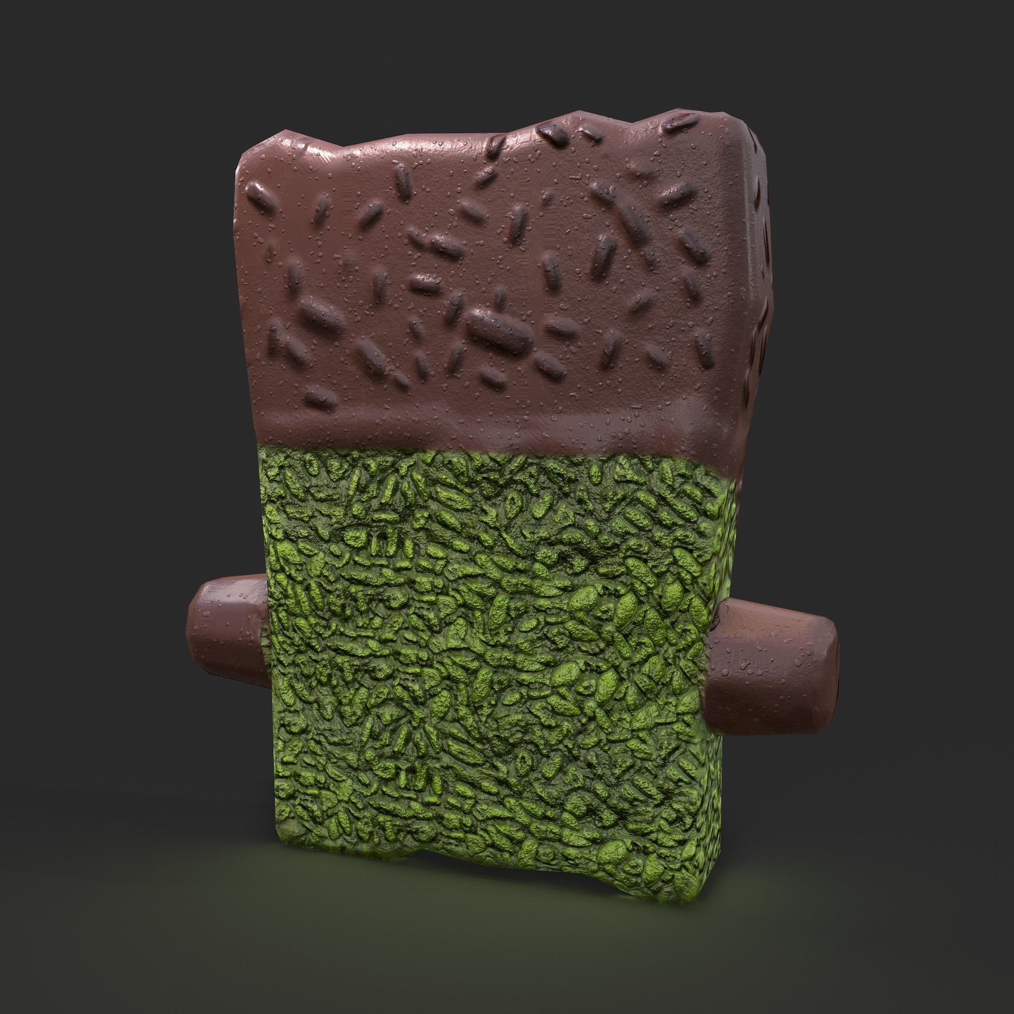 Frankenstein Rice crispy Treat Low-poly 3D model_5