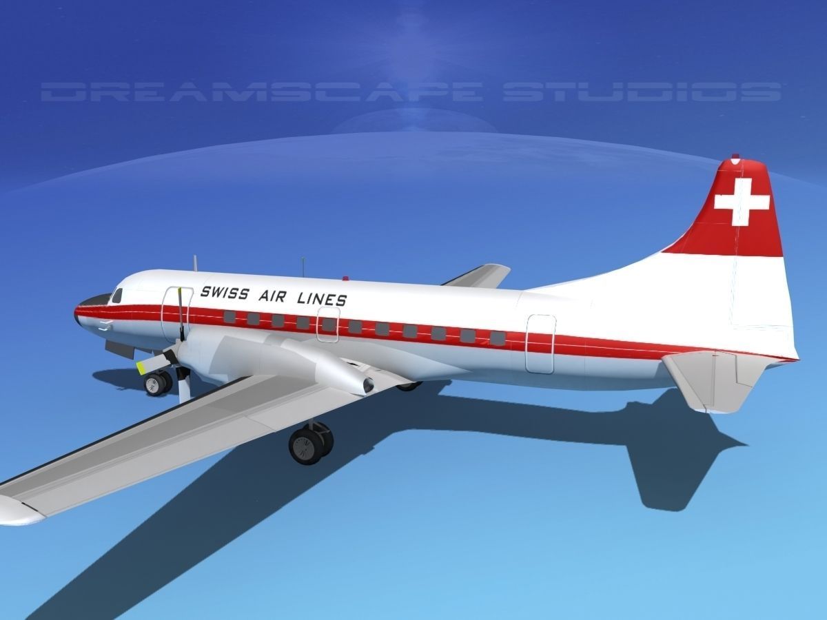 Convair CV-580 Swissair 3D model_8