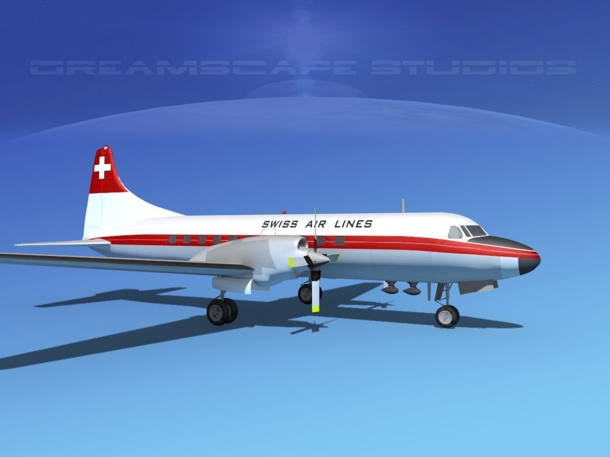 Convair CV-580 Swissair 3D model_3