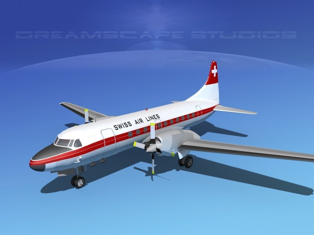 Convair CV-580 Swissair 3D model_10