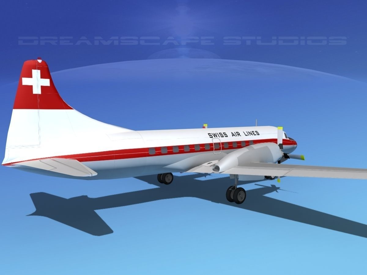 Convair CV-580 Swissair 3D model_5