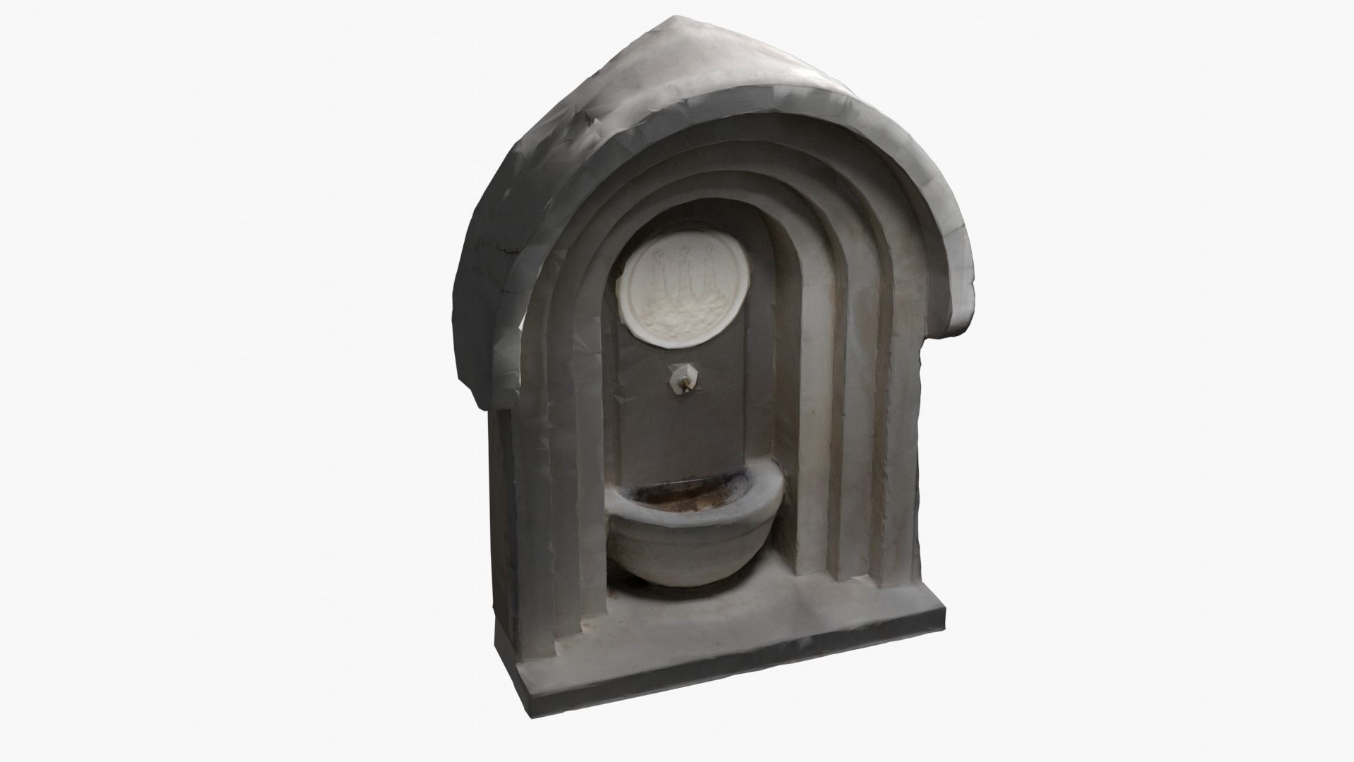 Photo-Scanned Italian Fountain Low-poly 3D model_1