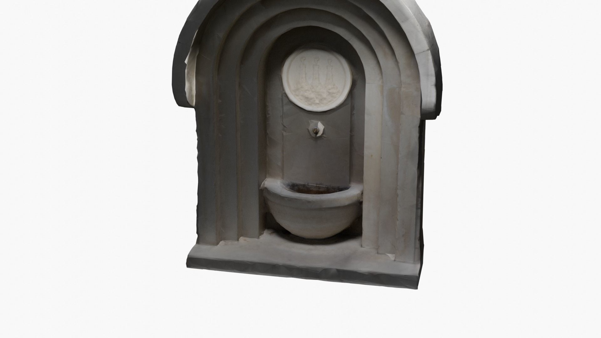 Photo-Scanned Italian Fountain Low-poly 3D model_2
