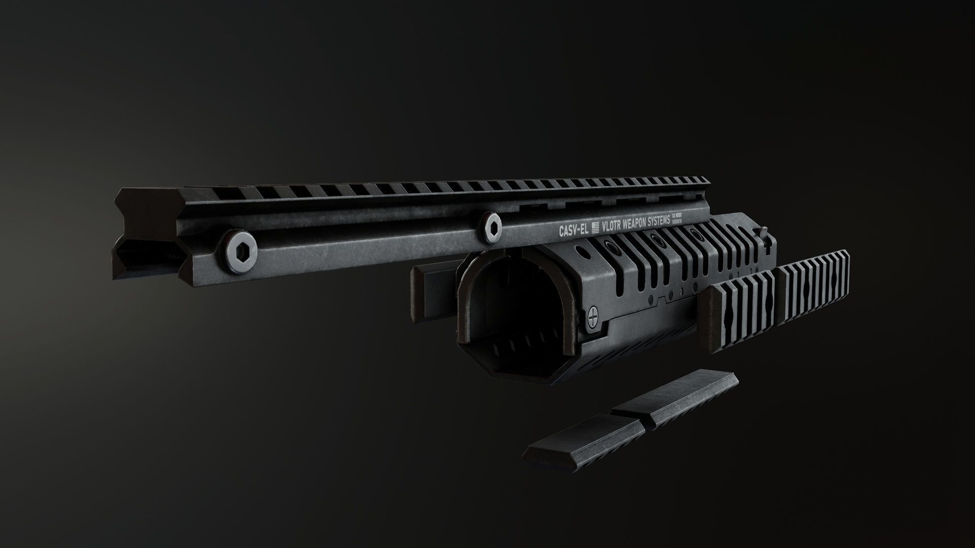 Vltor Casv M4 Handguard Low-poly 3D model_4