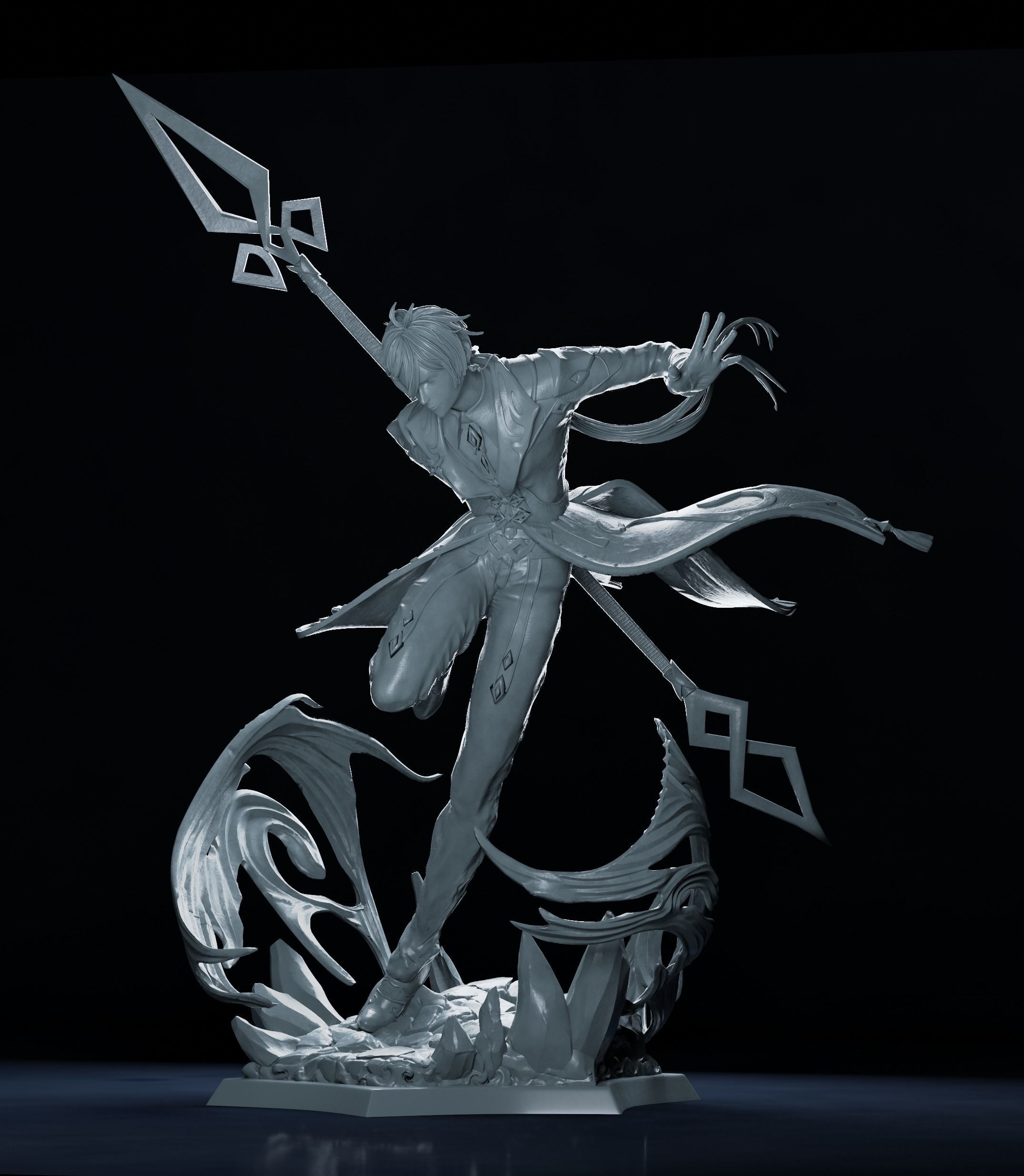 Zhongli - Fan art Statue 3D print model_4