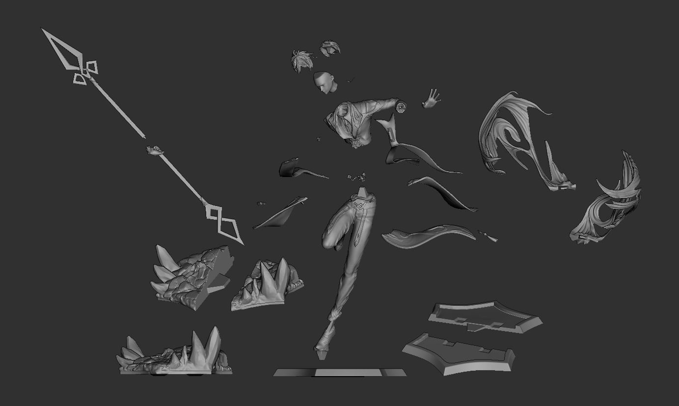 Zhongli - Fan art Statue 3D print model_12