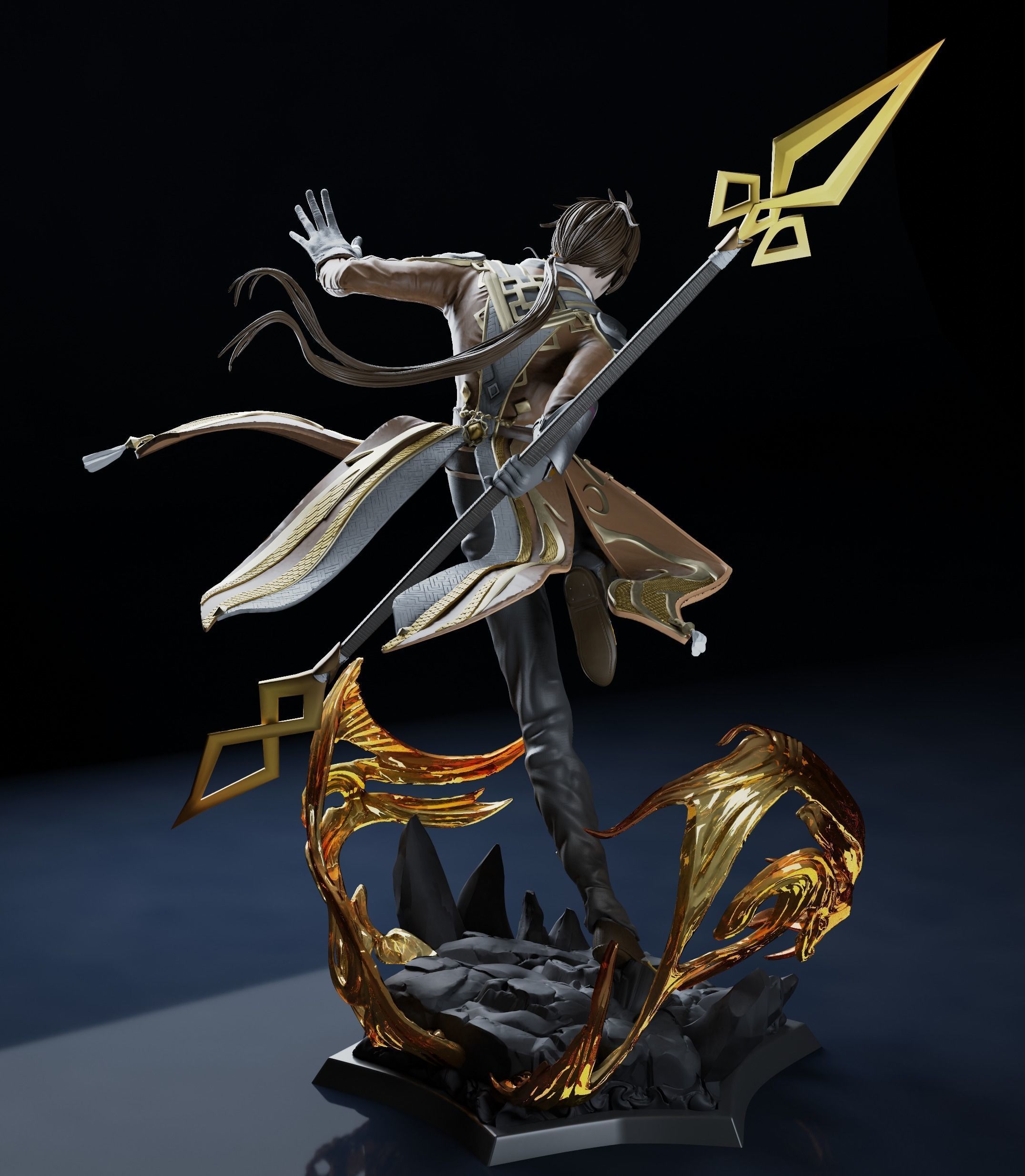 Zhongli - Fan art Statue 3D print model_3