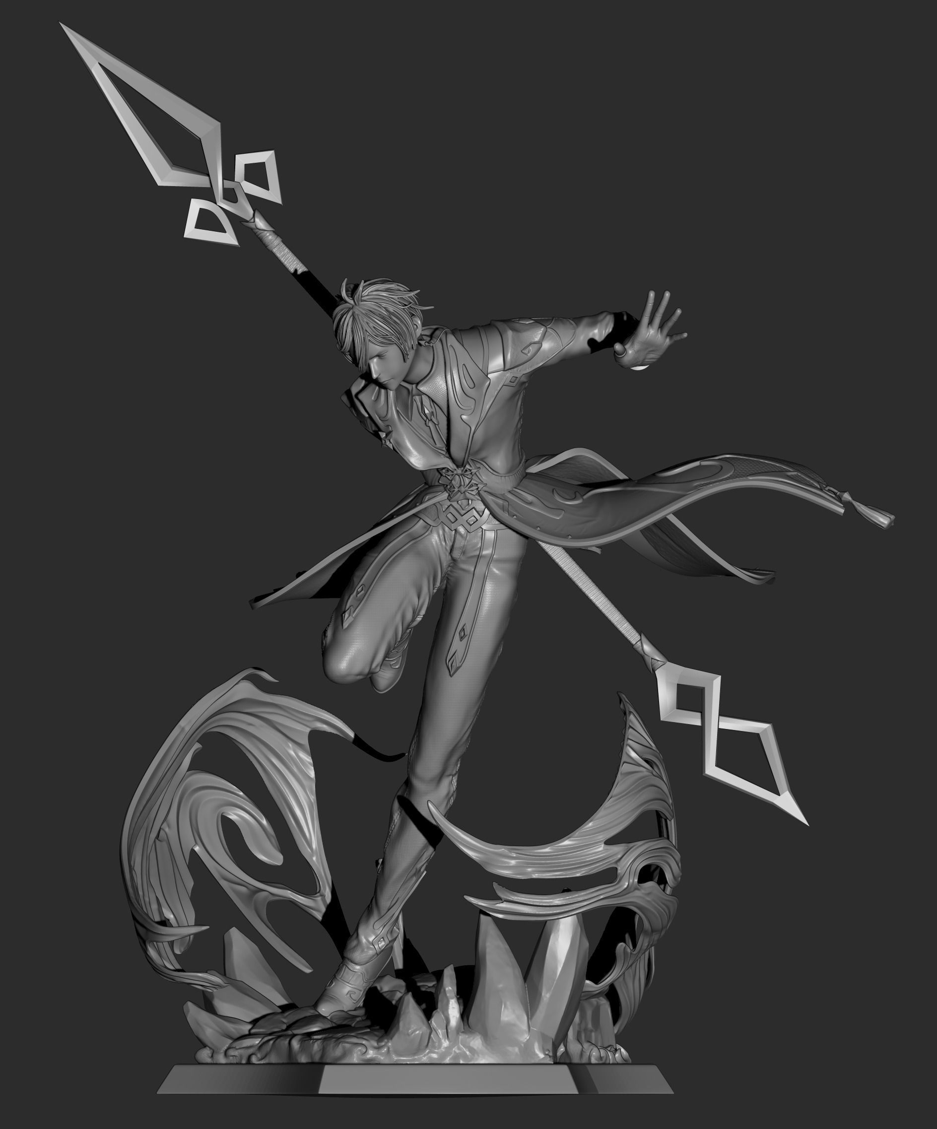 Zhongli - Fan art Statue 3D print model_11