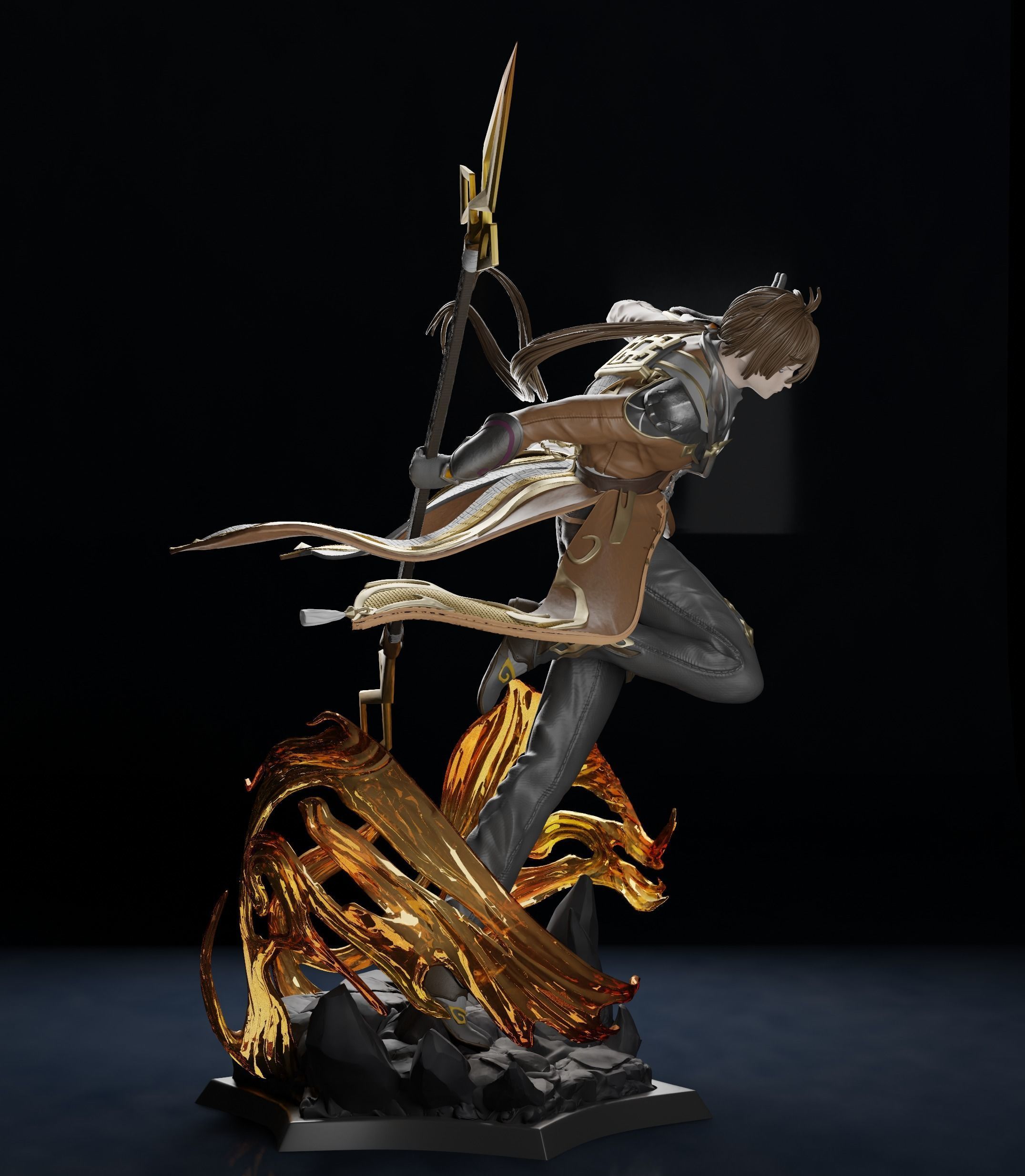 Zhongli - Fan art Statue 3D print model_1