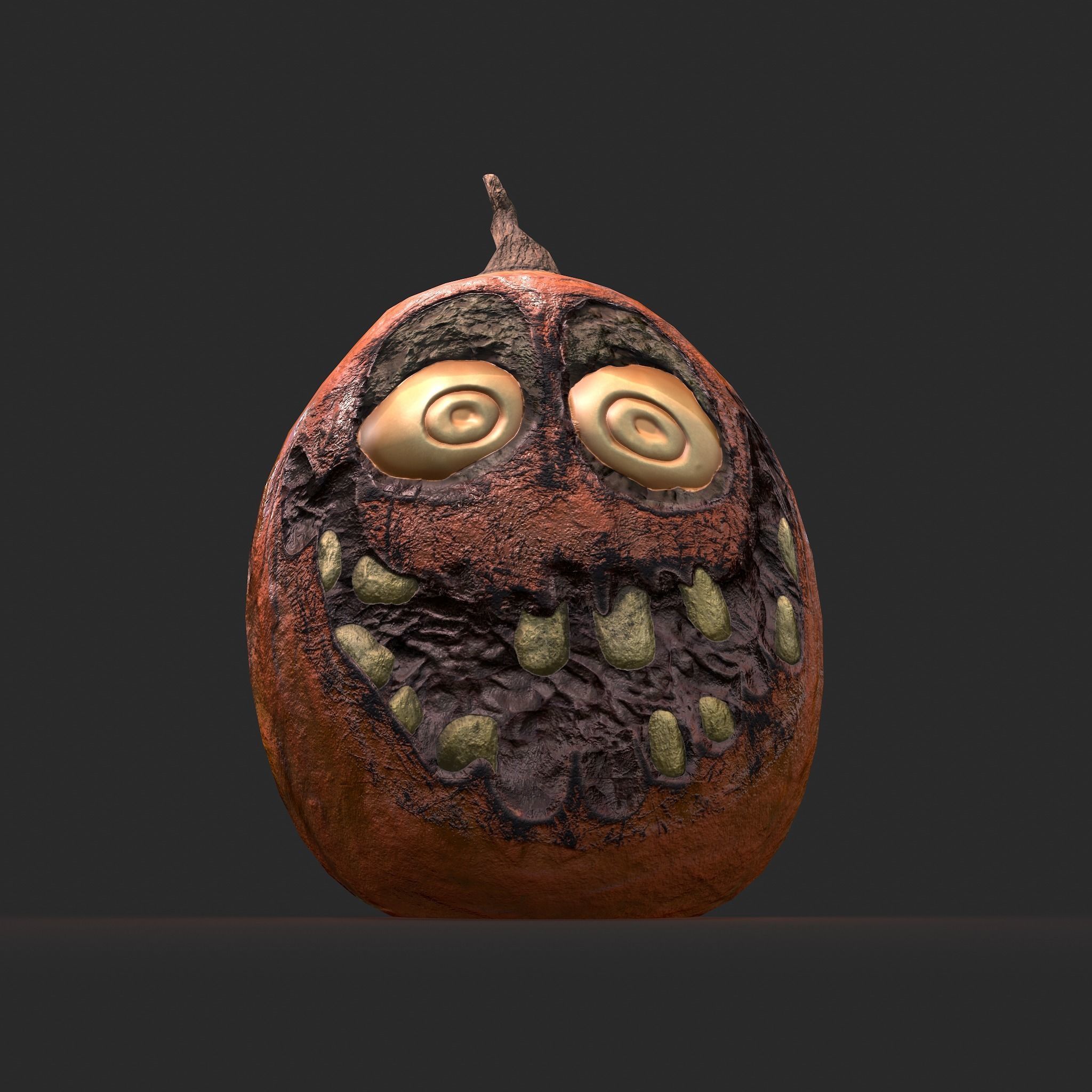 Creepy Jackolantern Low-poly 3D model_12