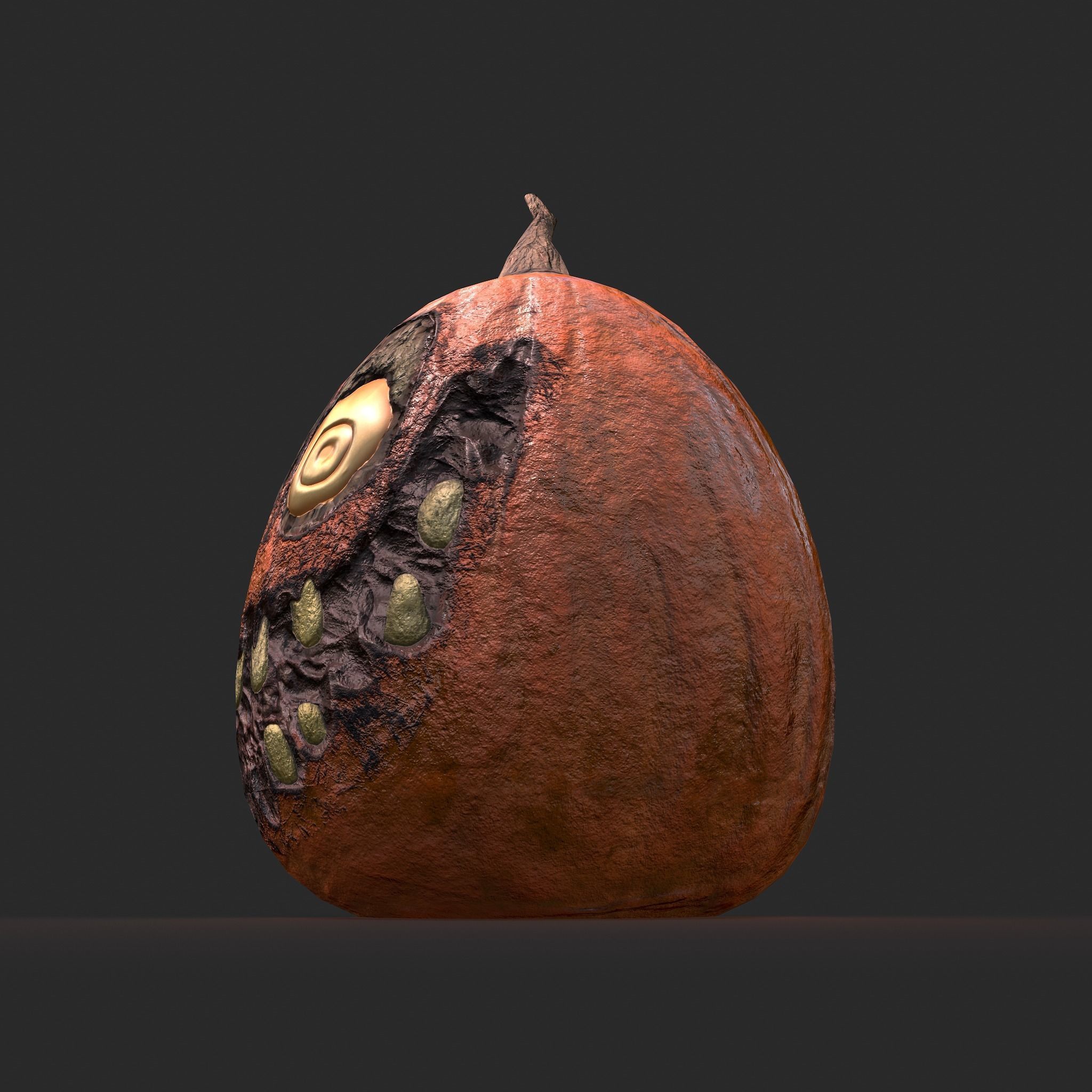 Creepy Jackolantern Low-poly 3D model_17