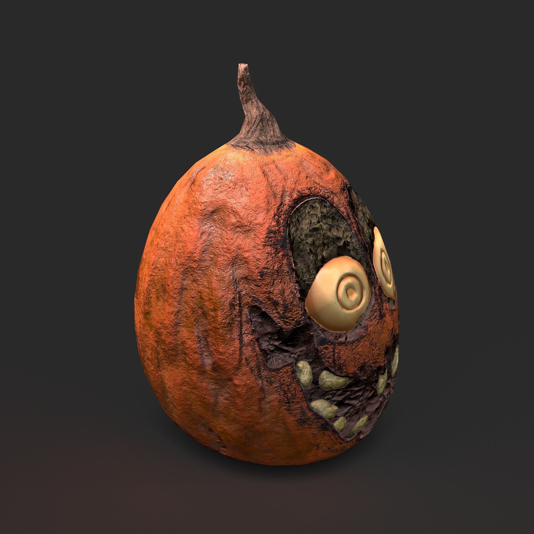 Creepy Jackolantern Low-poly 3D model_4