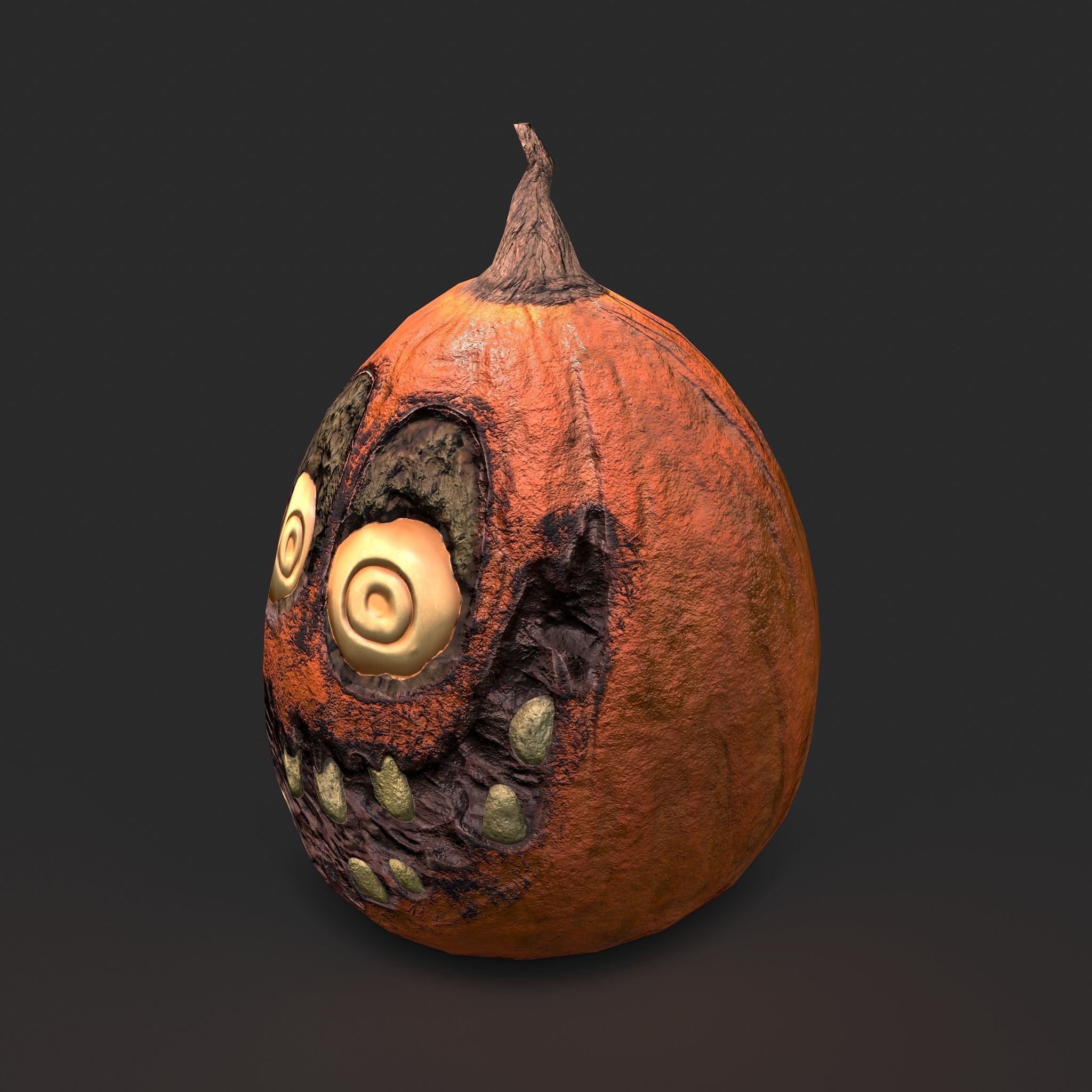 Creepy Jackolantern Low-poly 3D model_36