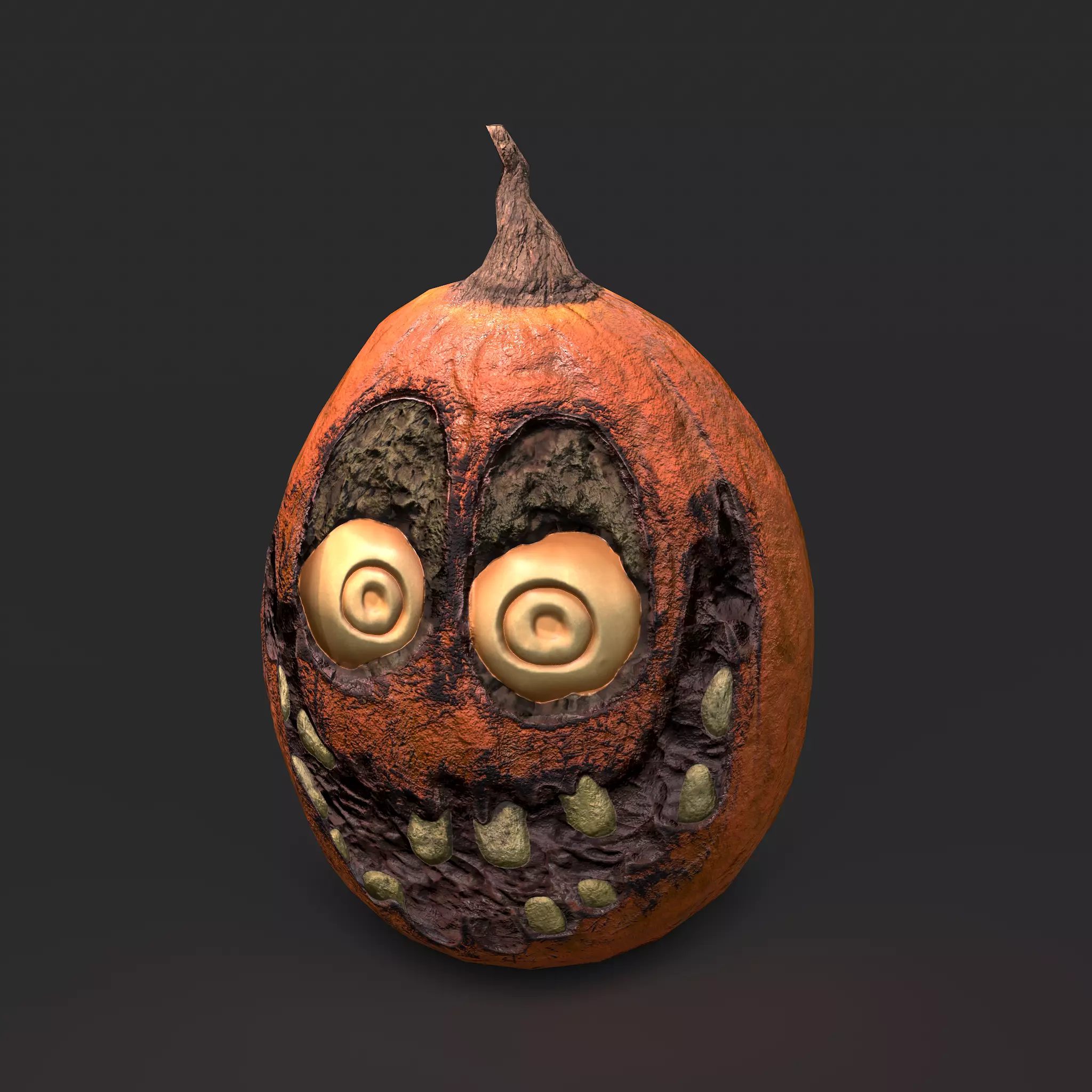 Creepy Jackolantern Low-poly 3D model_0