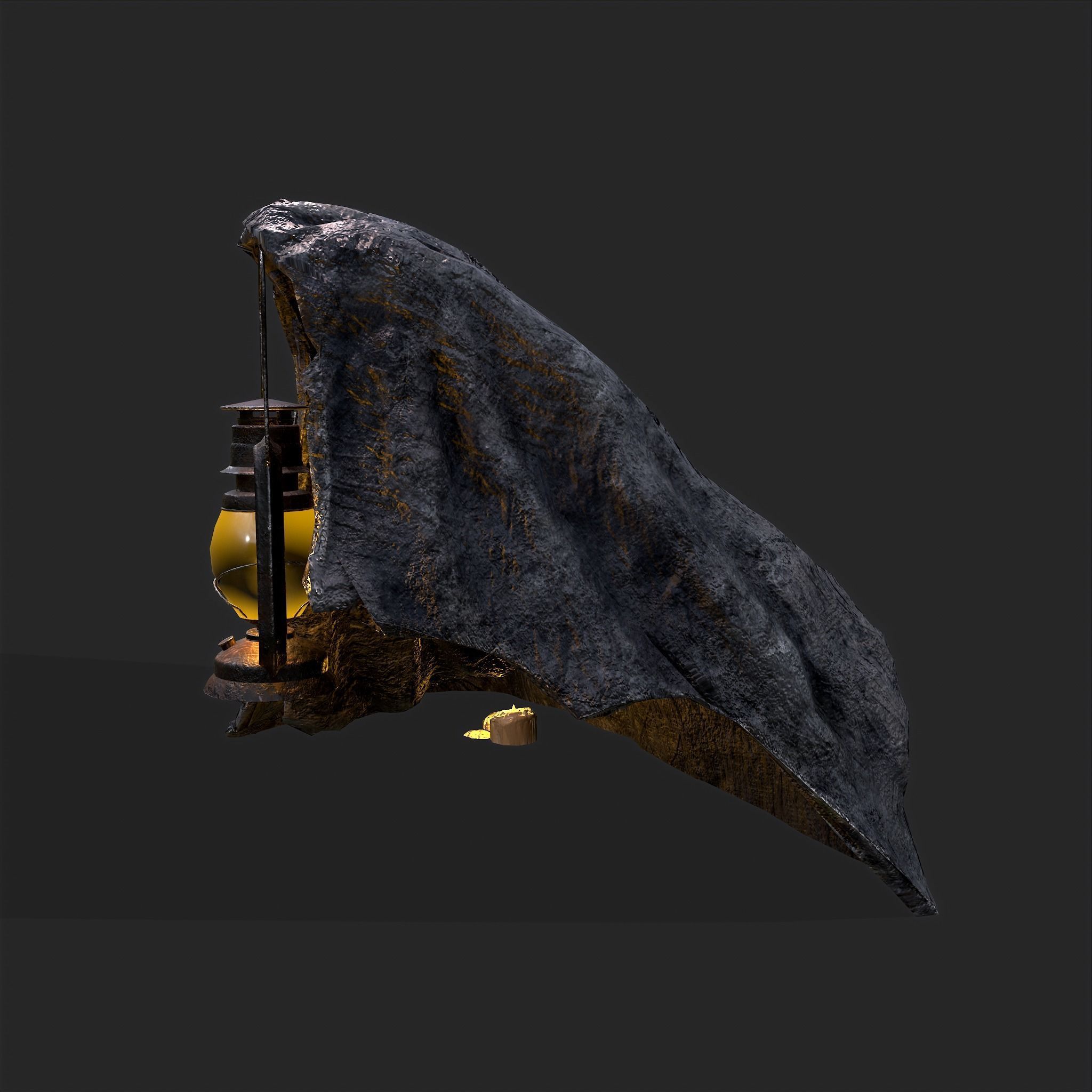 Grim Reaper Lantern  Low-poly 3D model_9