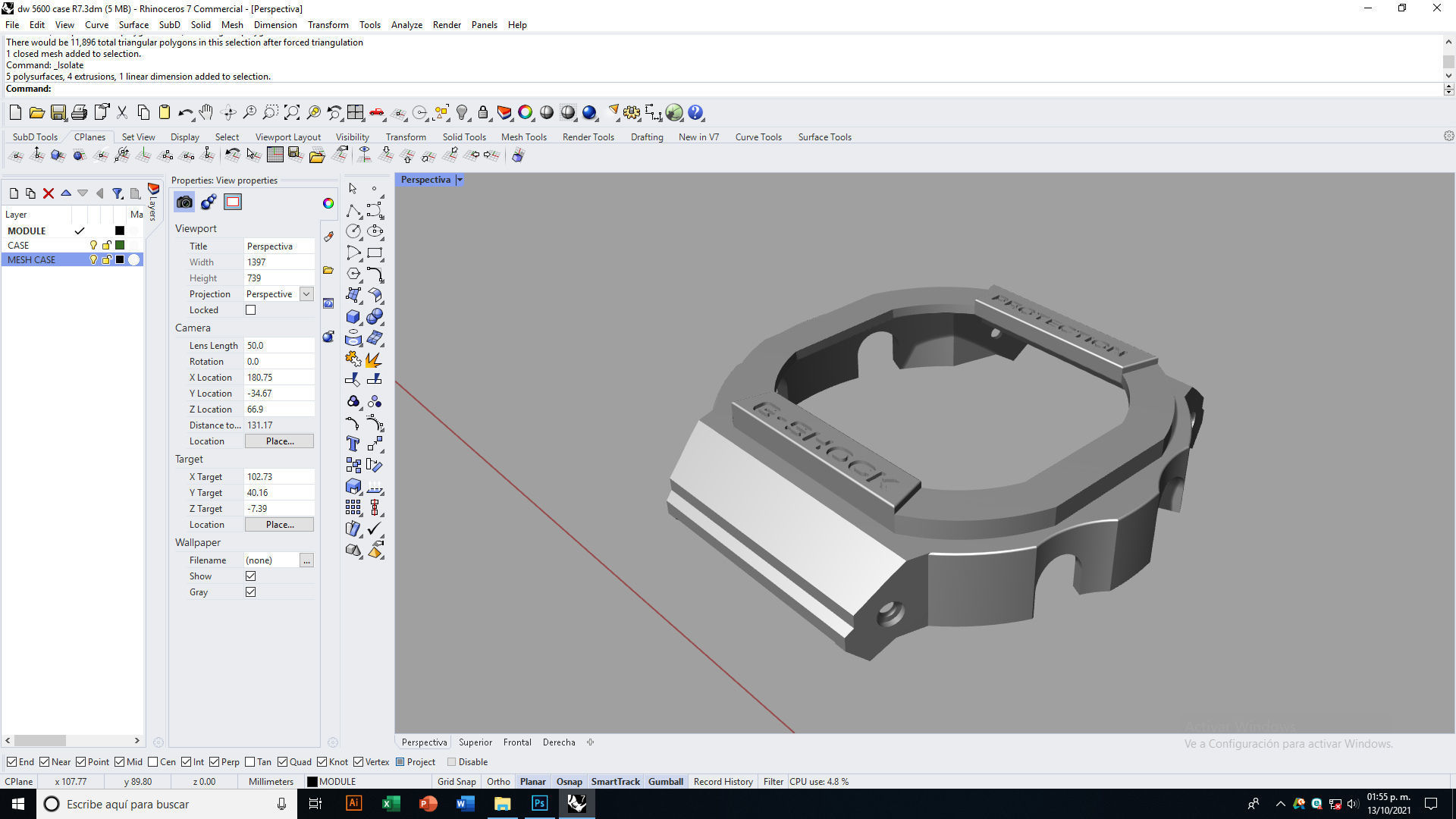 G Shock DW 5600 Case 3D print model_13