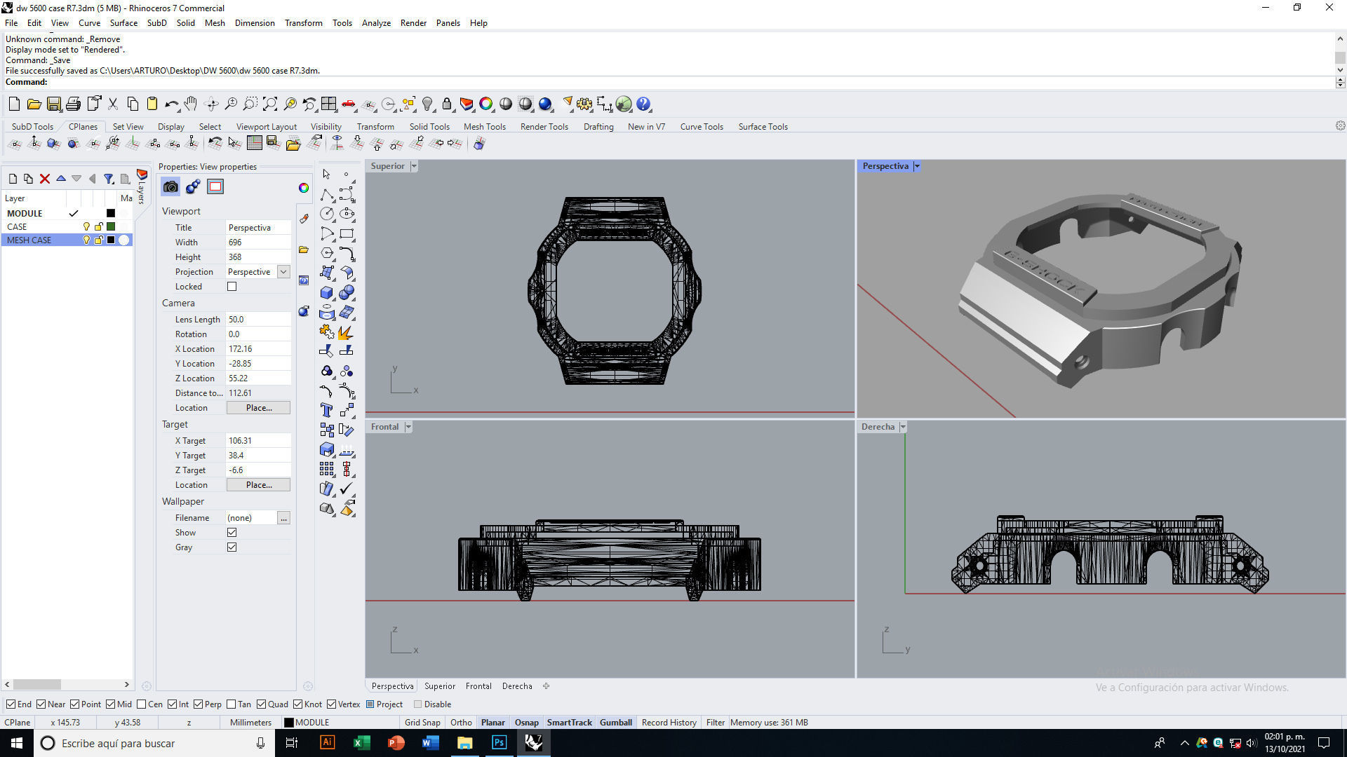 G Shock DW 5600 Case 3D print model_5