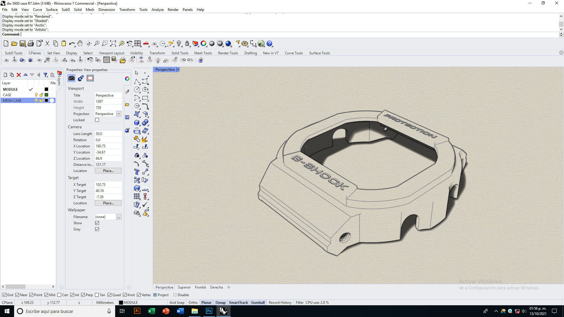 G Shock DW 5600 Case 3D print model_10