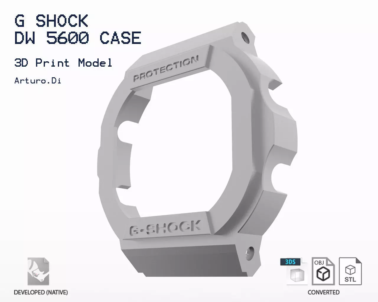 G Shock DW 5600 Case 3D print model_0