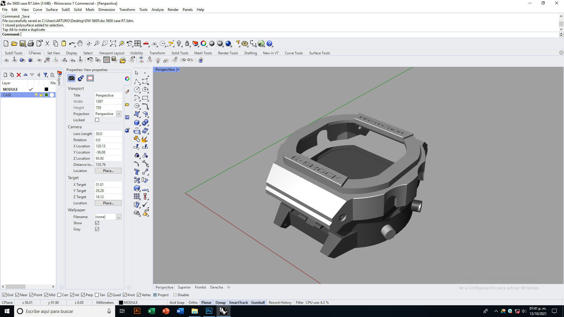 G Shock DW 5600 Case 3D print model_8