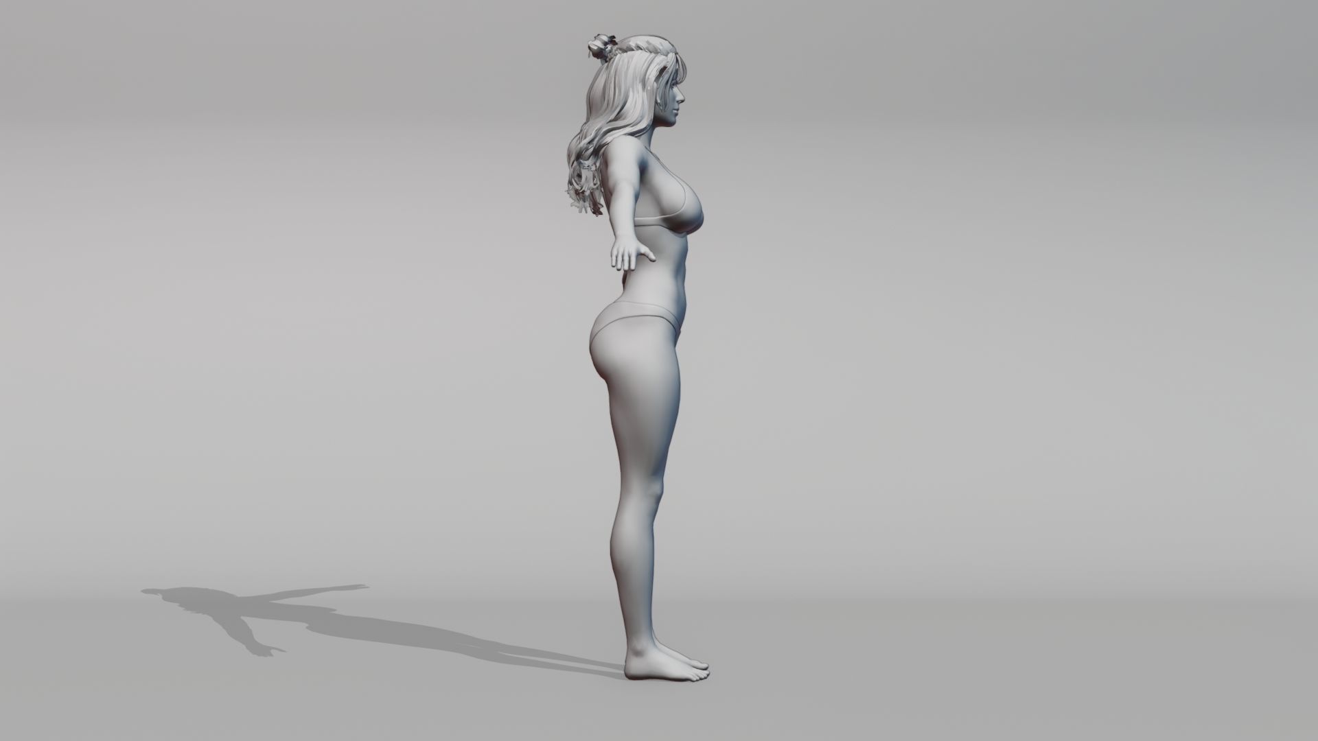 Realistic Female Character - Alica Low-poly 3D model_6
