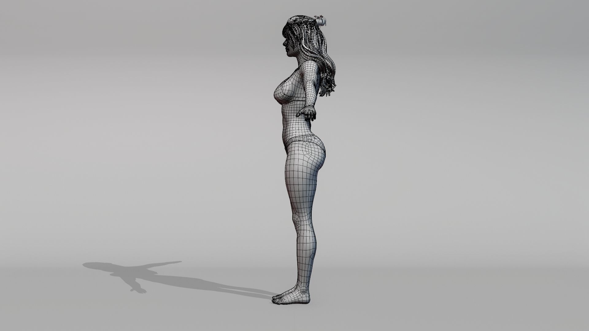 Realistic Female Character - Alica Low-poly 3D model_12