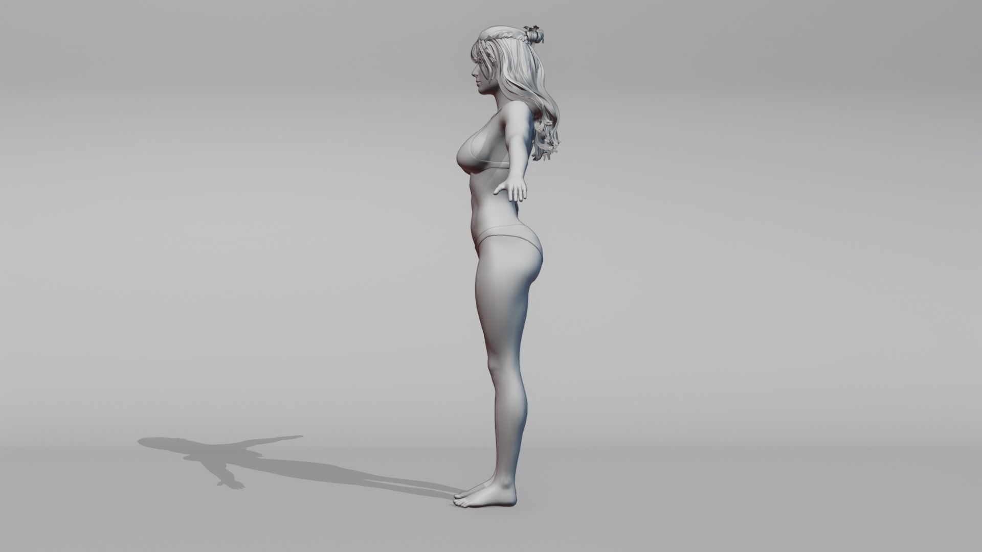 Realistic Female Character - Alica Low-poly 3D model_8