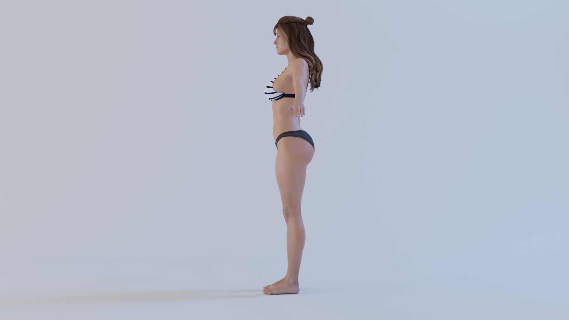 Realistic Female Character - Alica Low-poly 3D model_4