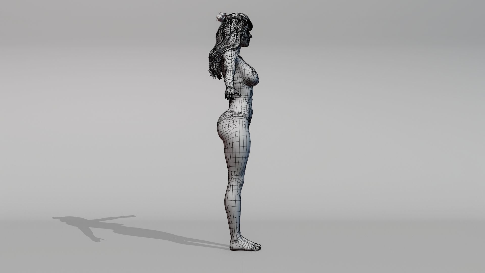 Realistic Female Character - Alica Low-poly 3D model_10