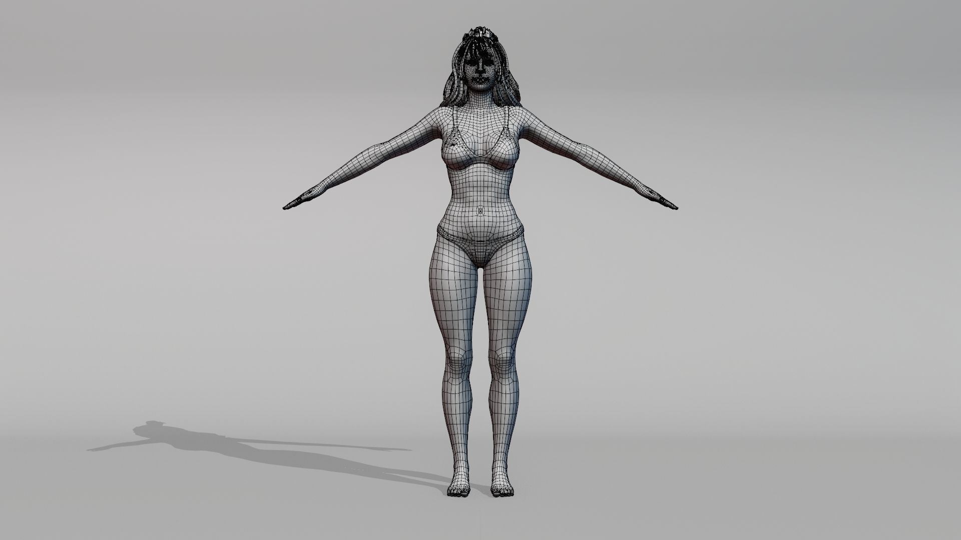 Realistic Female Character - Alica Low-poly 3D model_9