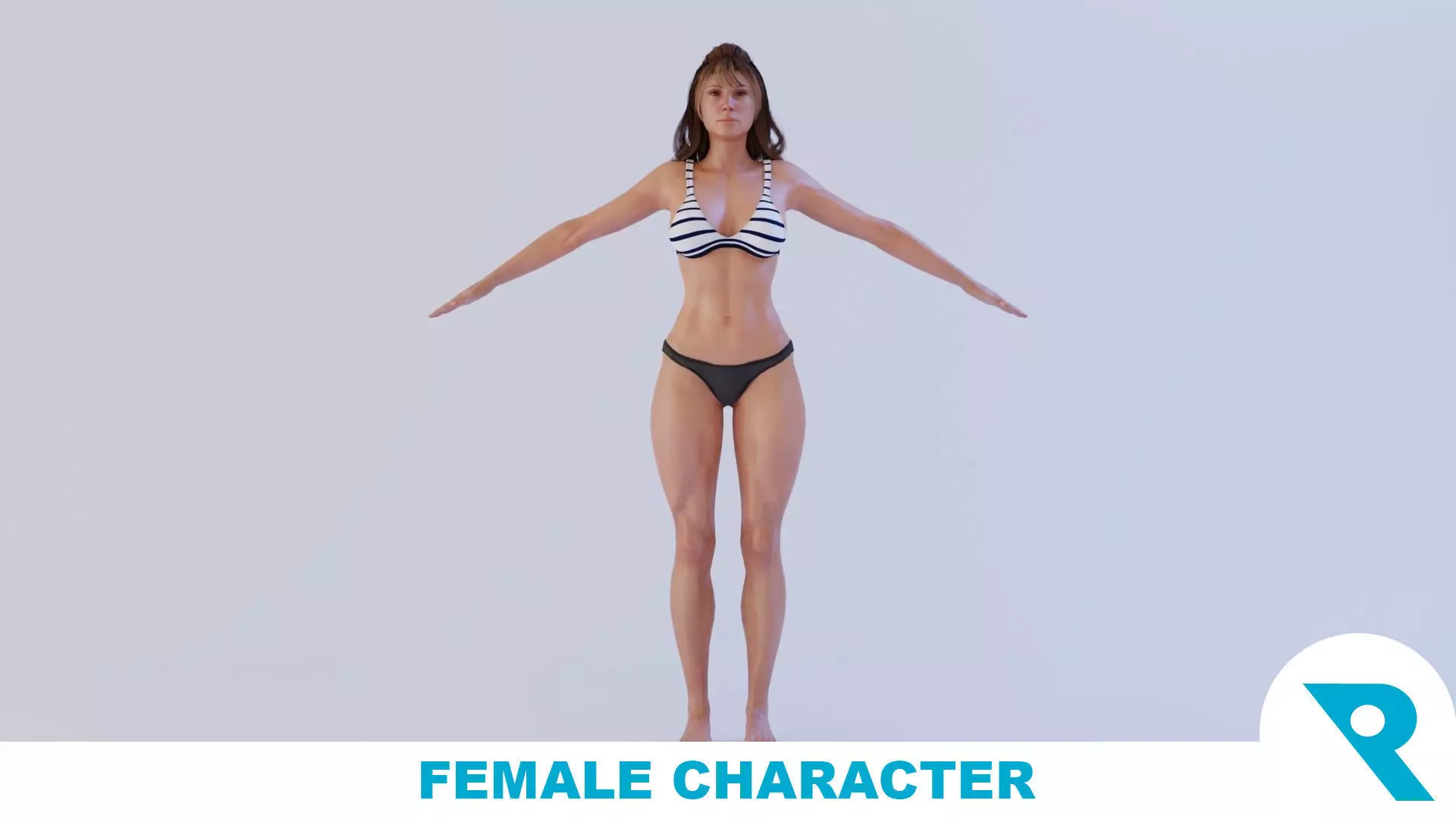 Realistic Female Character - Alica Low-poly 3D model_0