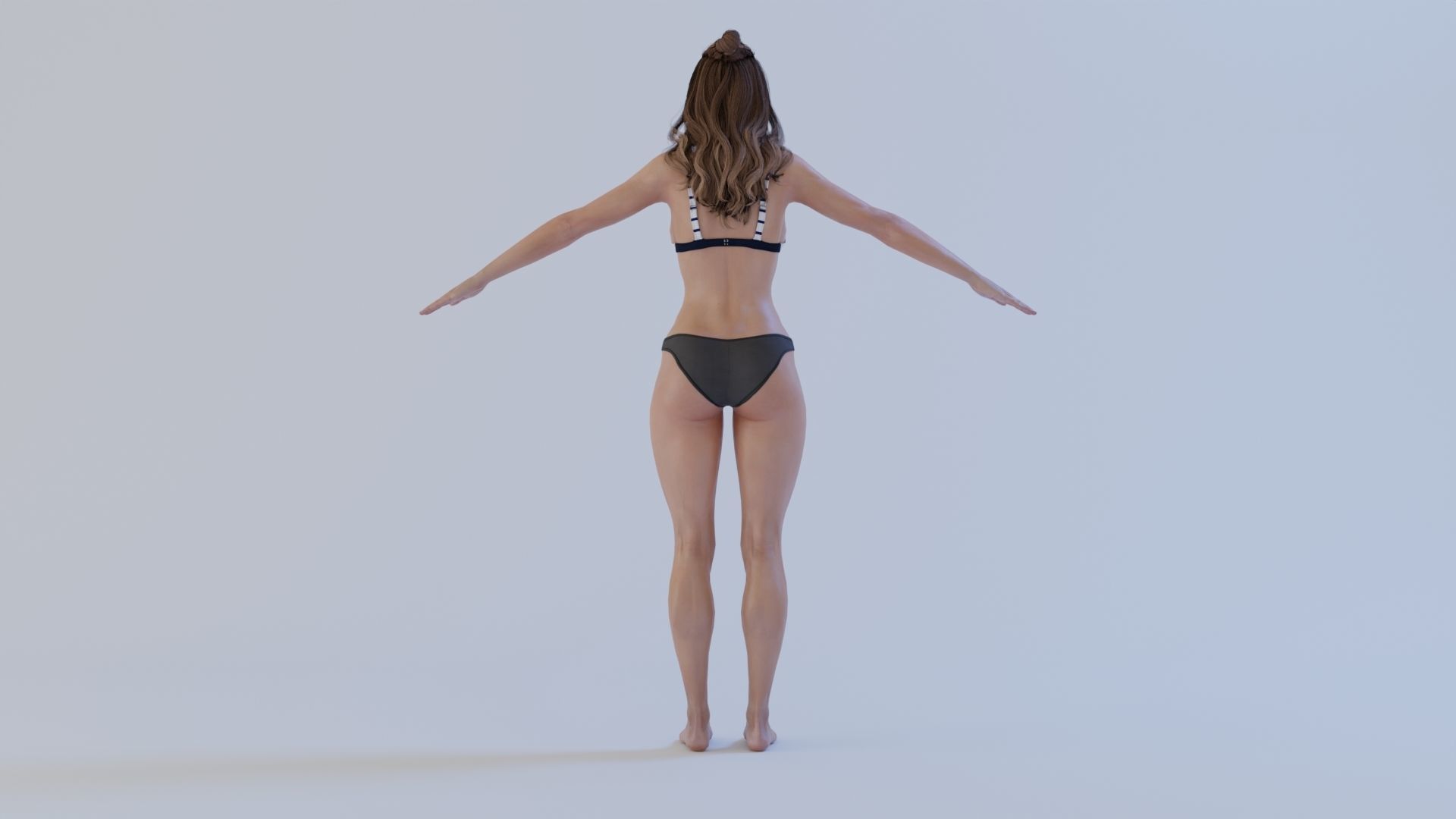 Realistic Female Character - Alica Low-poly 3D model_3