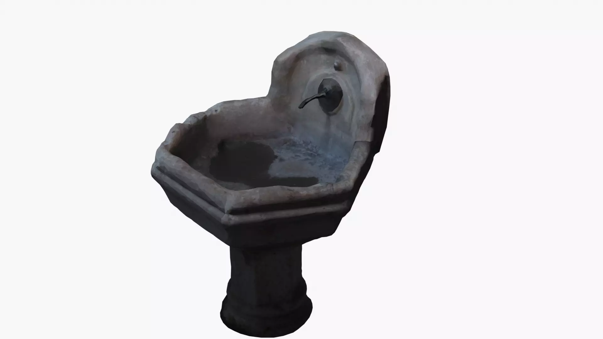 Photo-Scanned Italian Fountain Low-poly 3D model