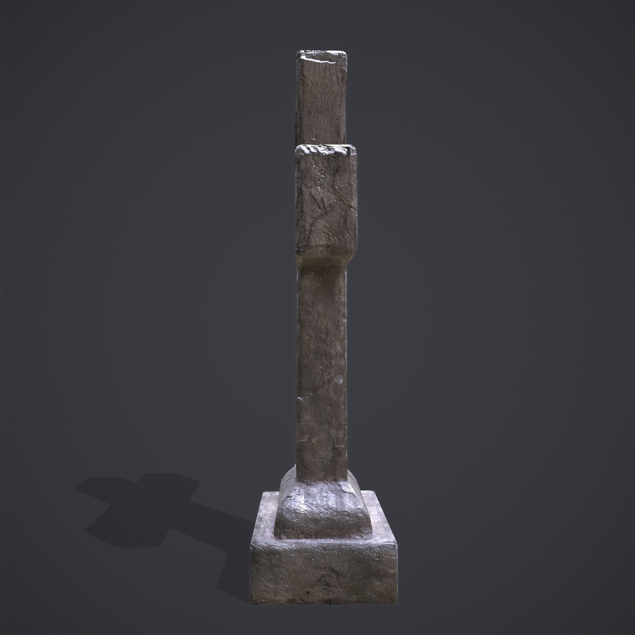 RIP Cross Grave Stone  Low-poly 3D model_5